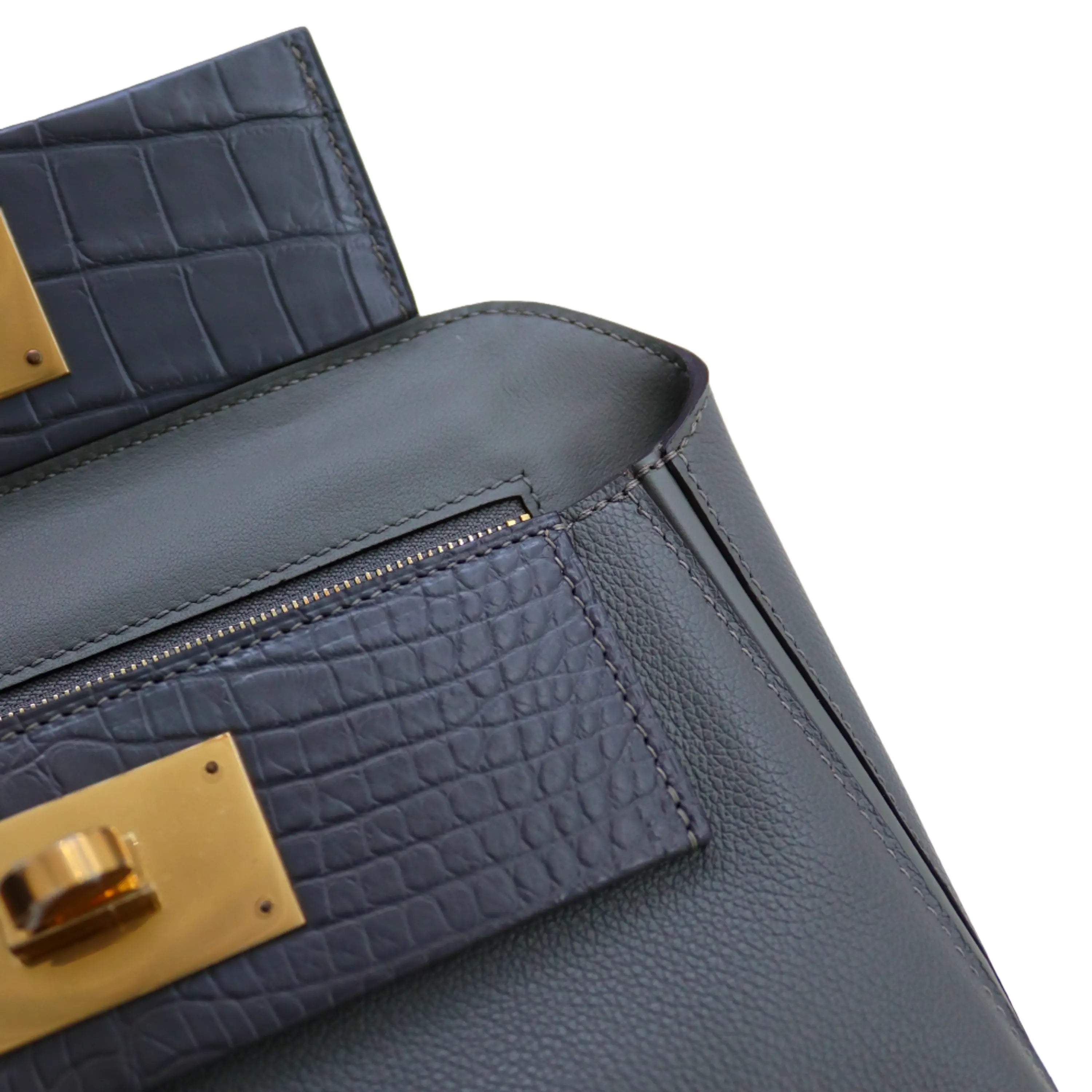 2424 Bag Matte Alligator and Evercolor Calfskin Bleu Tempête