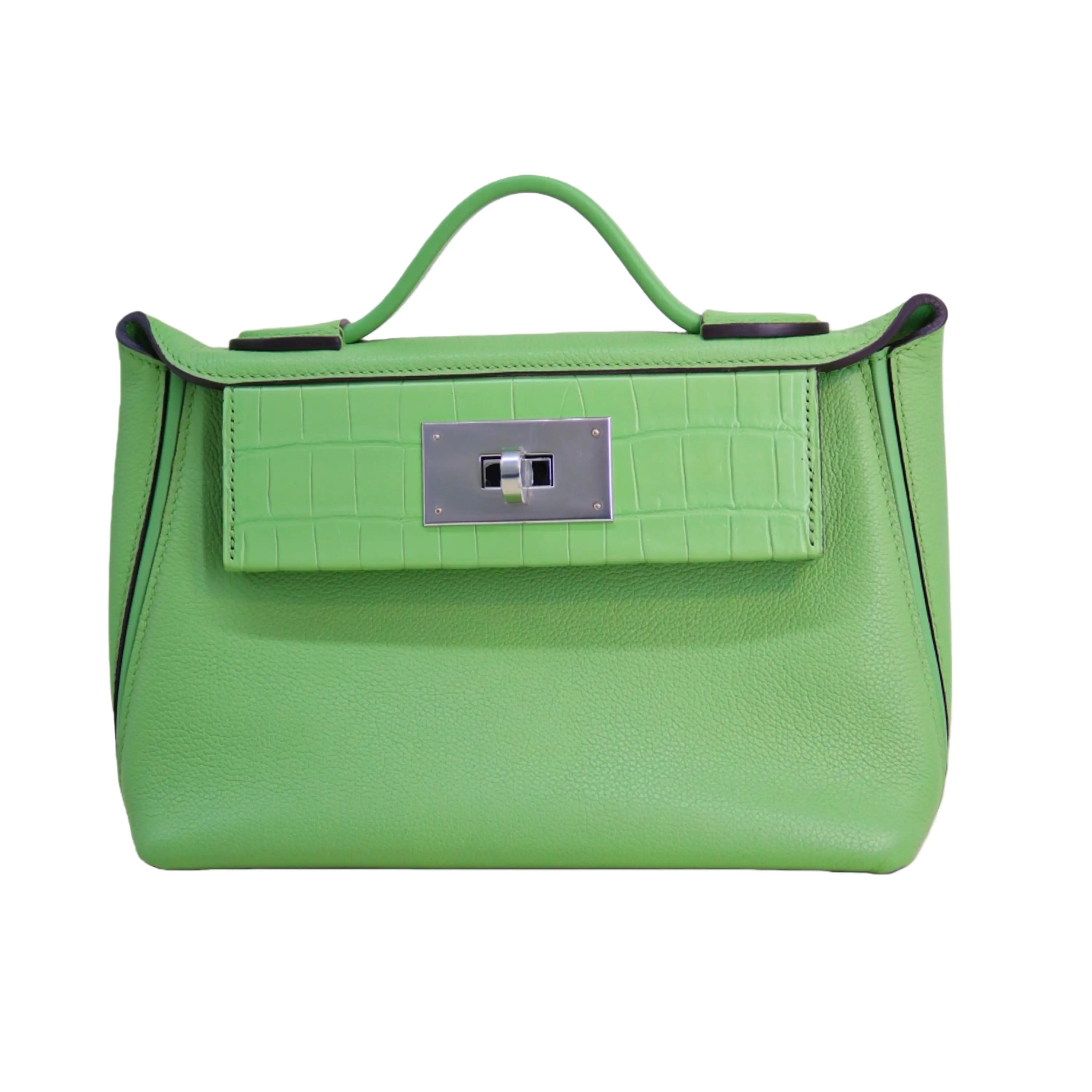 2424 Bag Matte Alligator and Evercolor Calfskin Vert Menthe