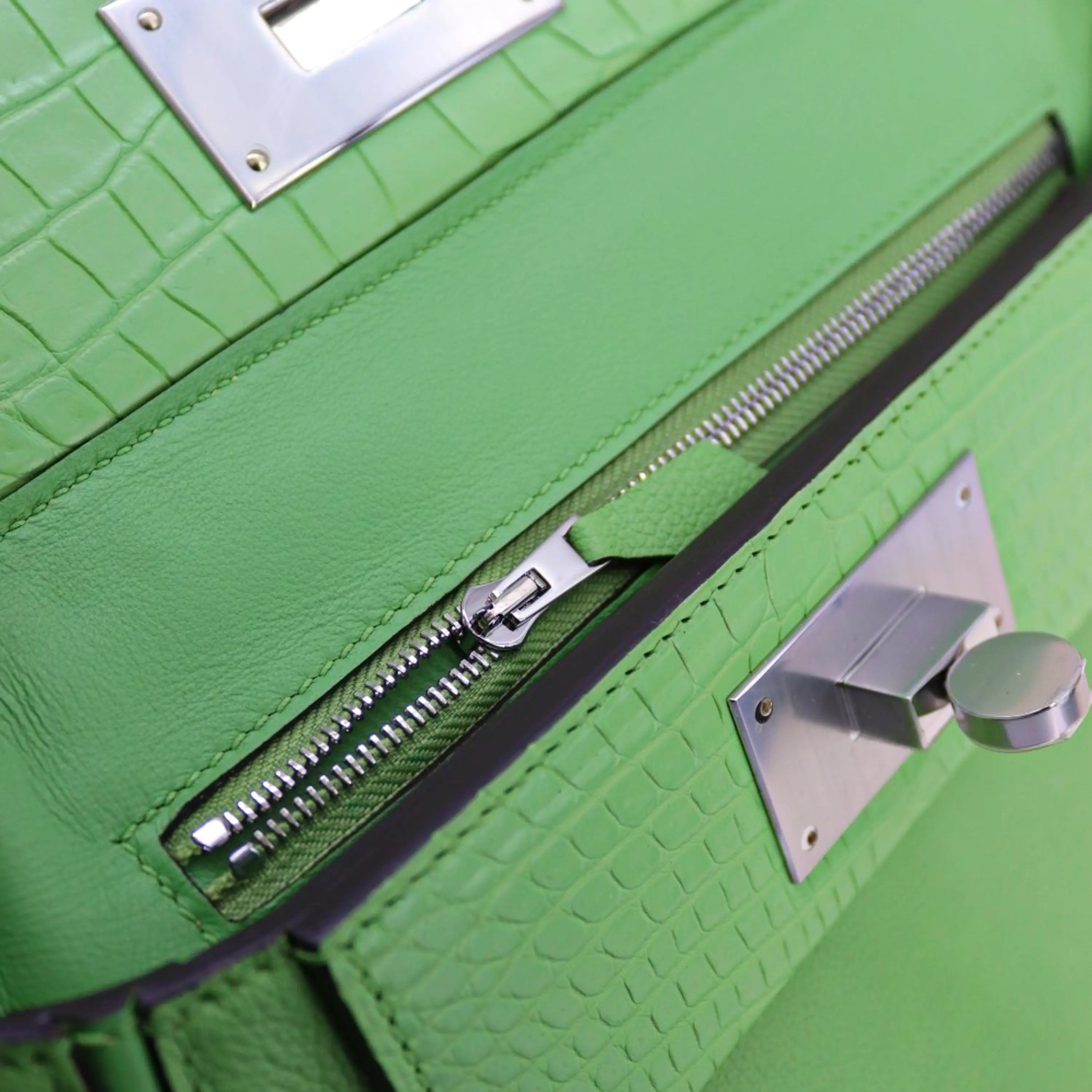 2424 Bag Matte Alligator and Evercolor Calfskin Vert Menthe