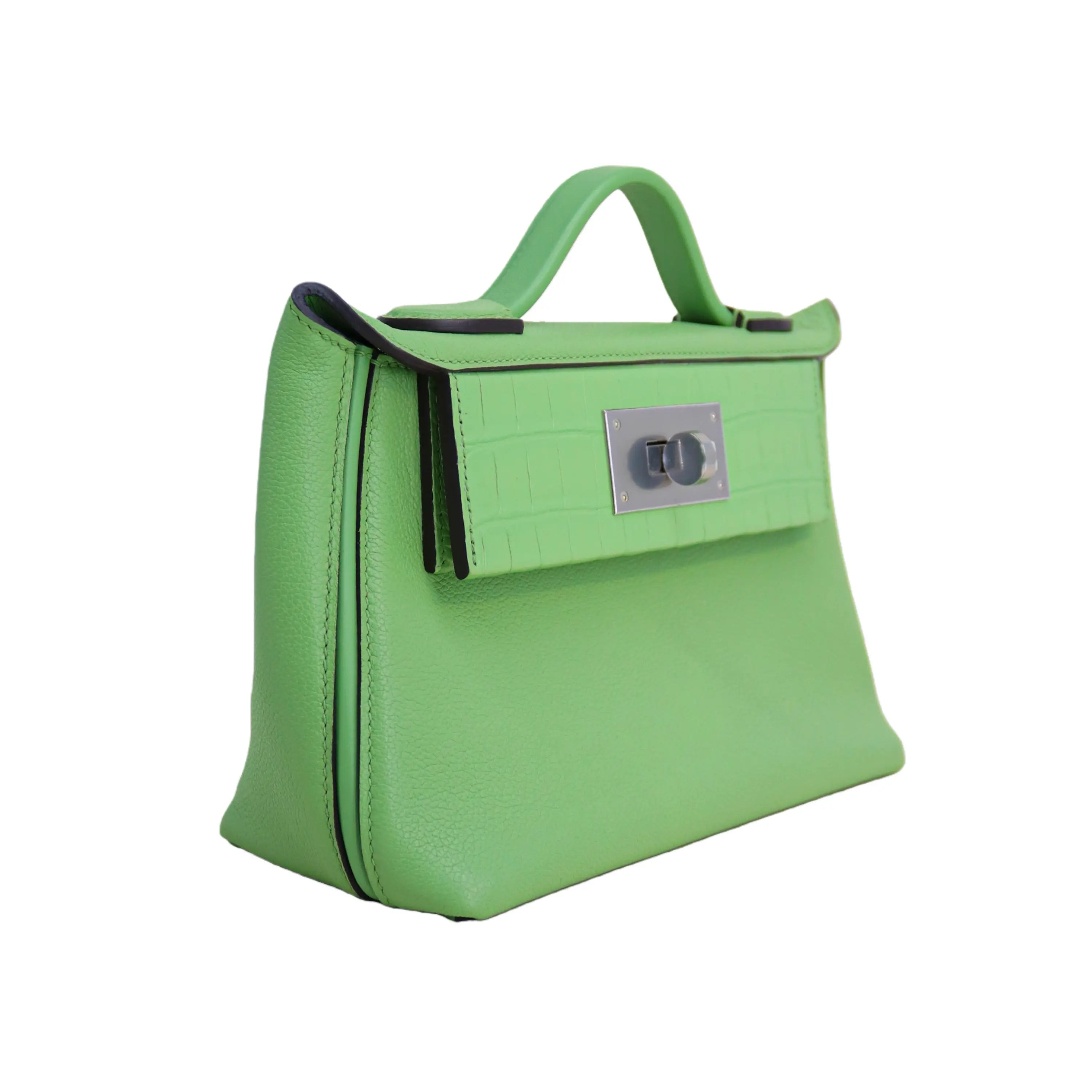 2424 Bag Matte Alligator and Evercolor Calfskin Vert Menthe