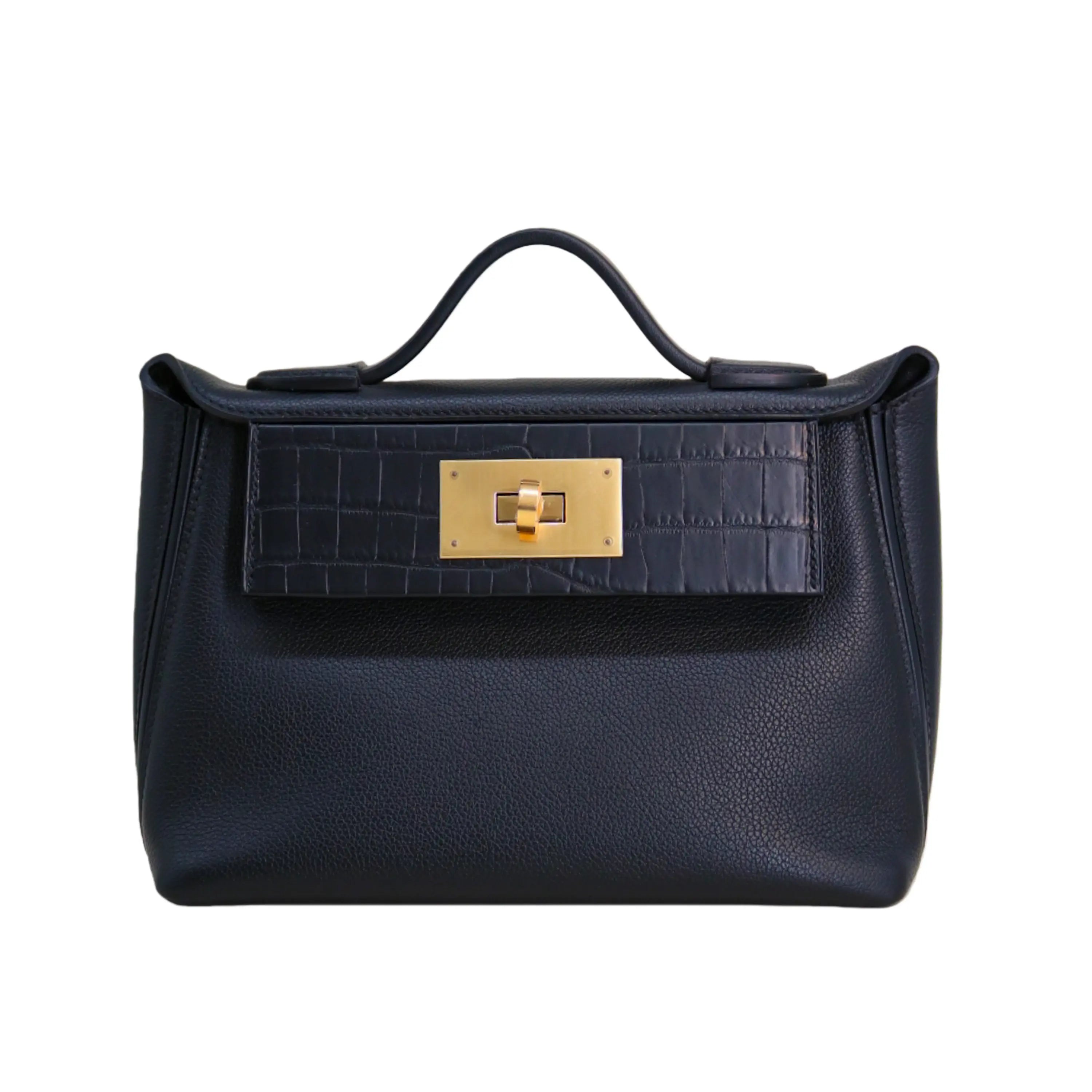 2424 Bag Matte Alligator and Evercolor Calfskin Black