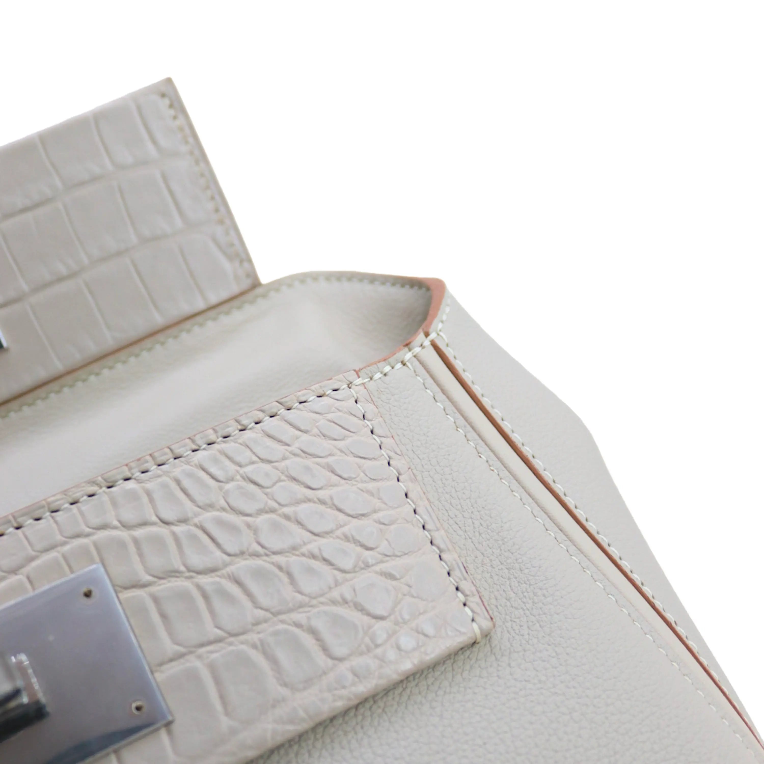 2424 Bag Matte Alligator and Evercolor Calfskin Cream White