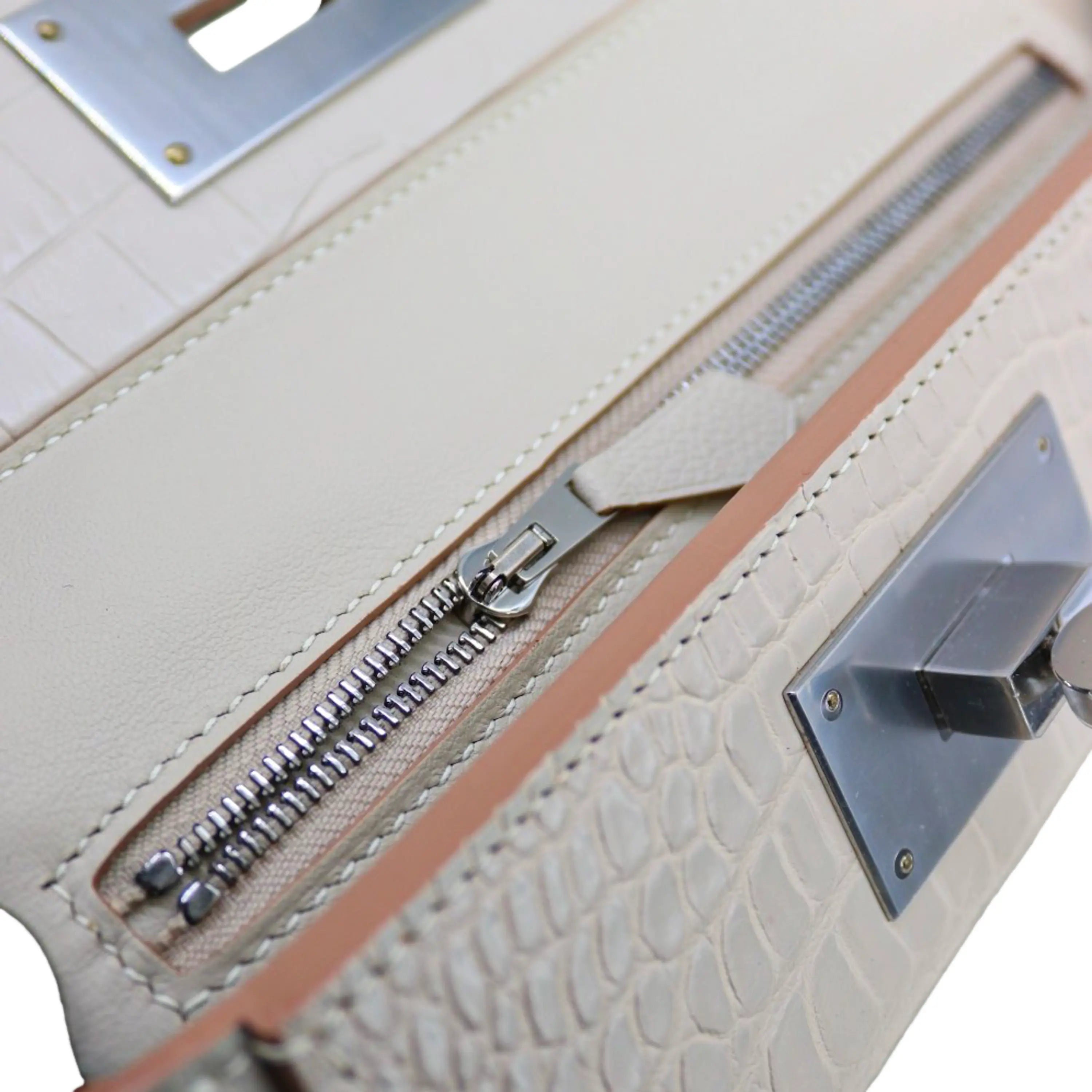 2424 Bag Matte Alligator and Evercolor Calfskin Cream White