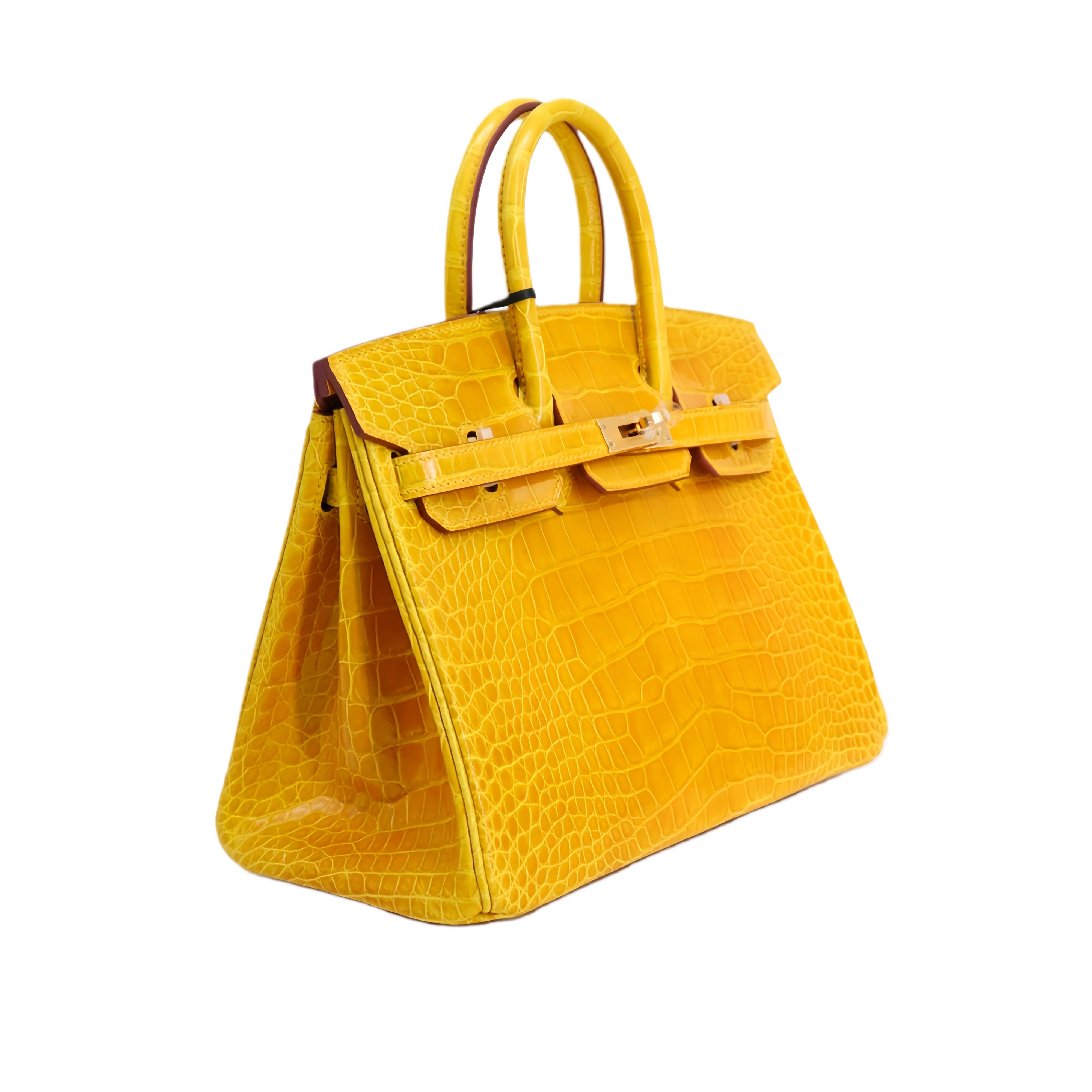 BK 25 Lisse Alligator Handbag Dazzling Yellow