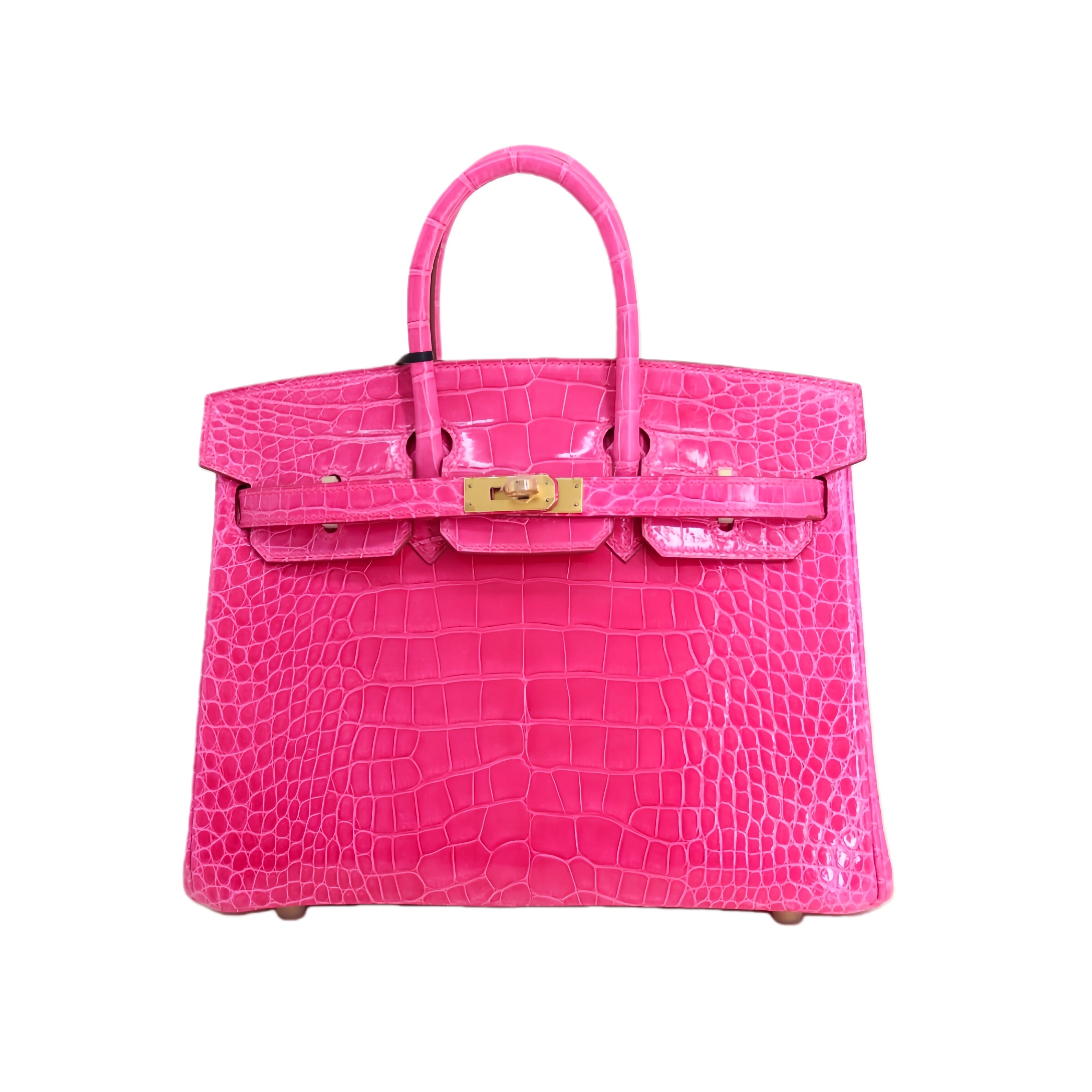 BK 25 Lisse Alligator Handbag Rose Pink