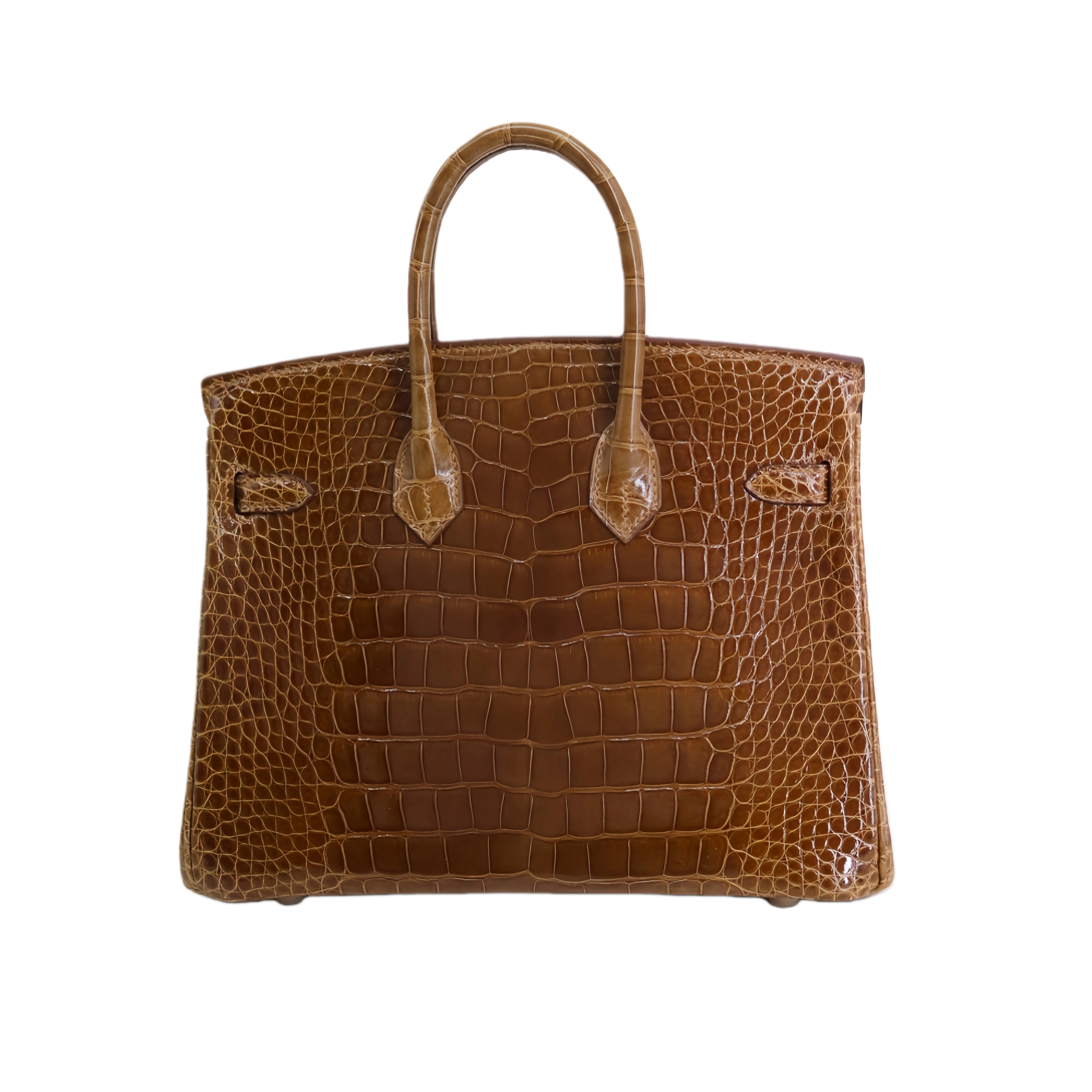 BK 25 Lisse Alligator Handbag Classic Brown