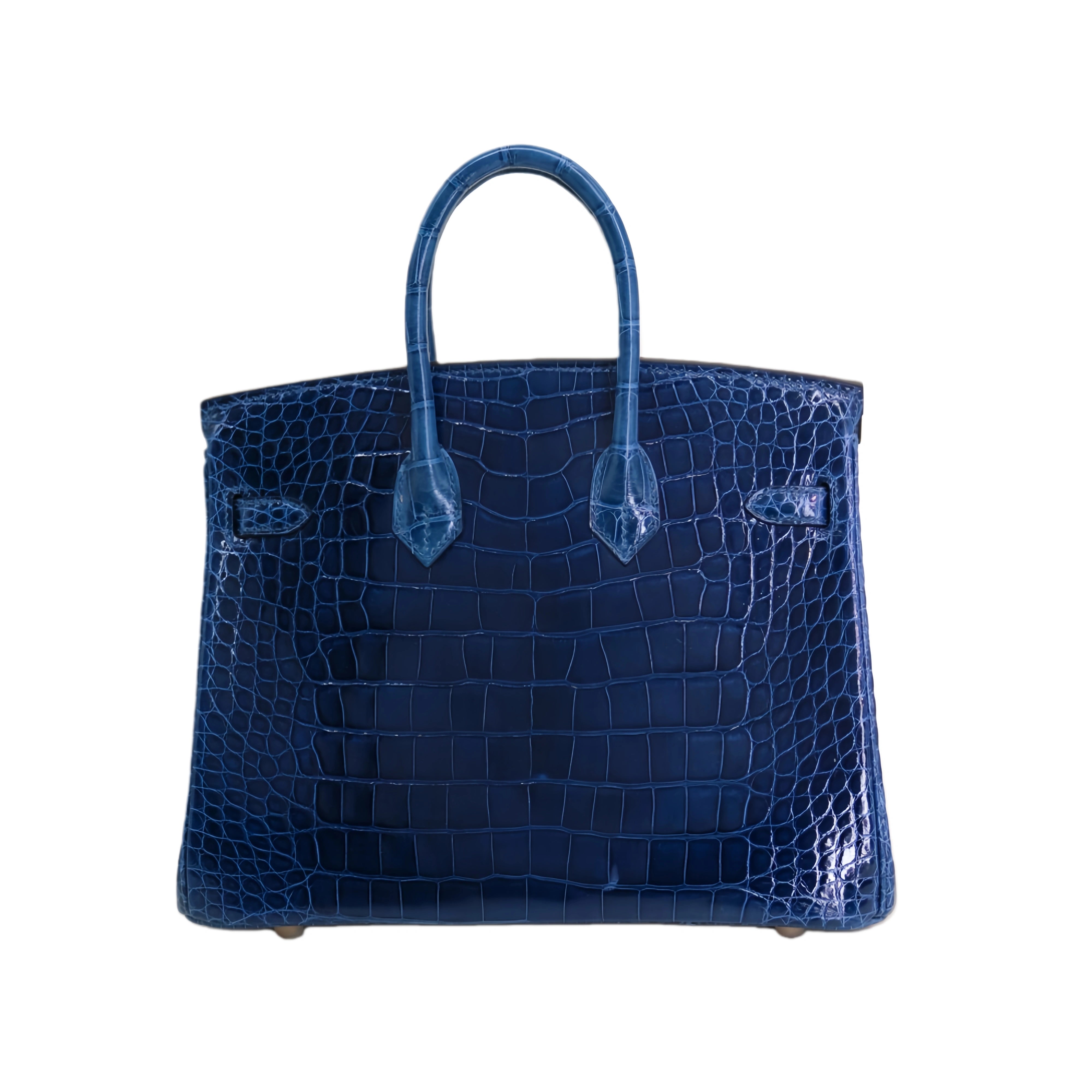 BK 25 Lisse Alligator Handbag Navy Blue