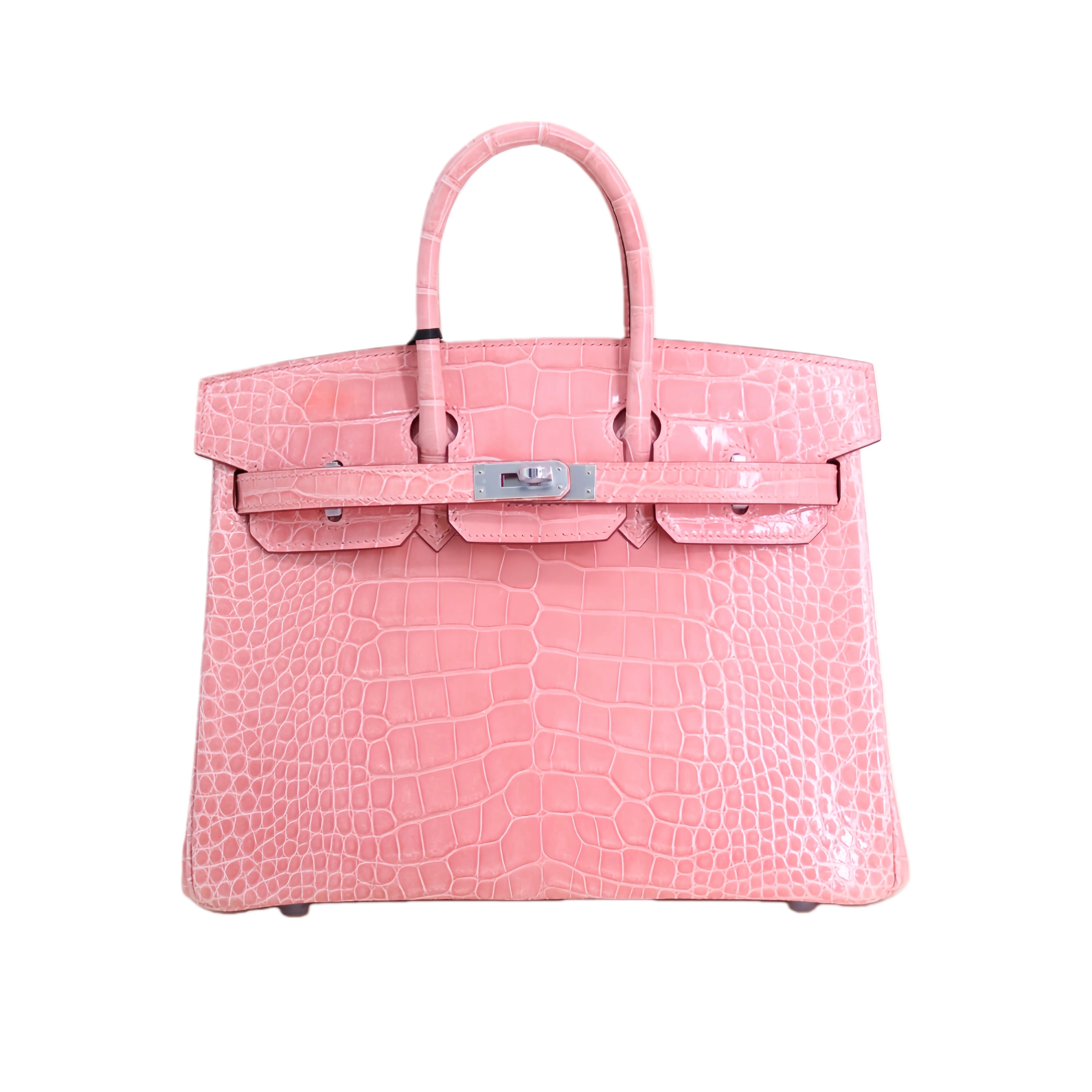 BK 25 Lisse Alligator Handbag Barbie Pink