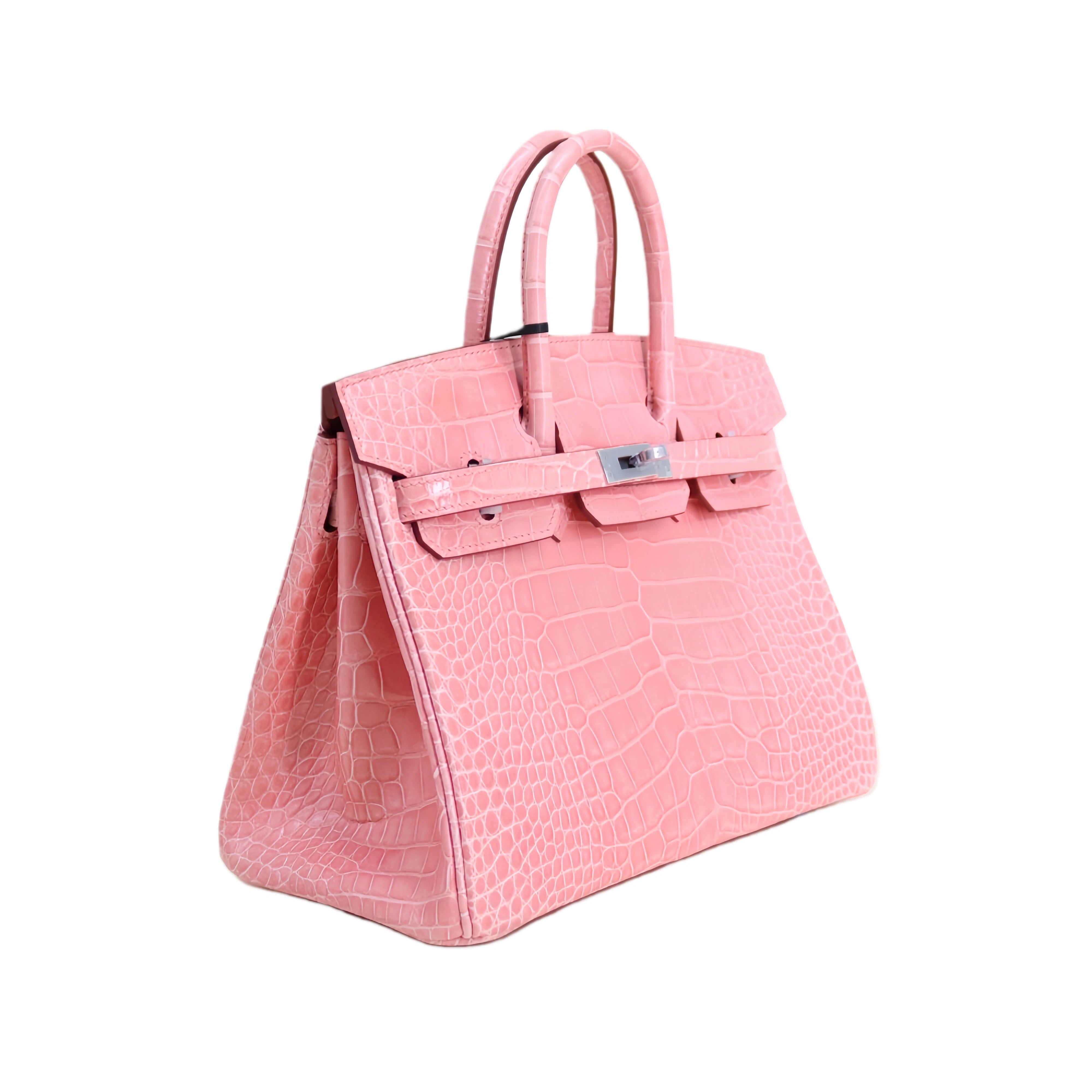 BK 25 Lisse Alligator Handbag Barbie Pink