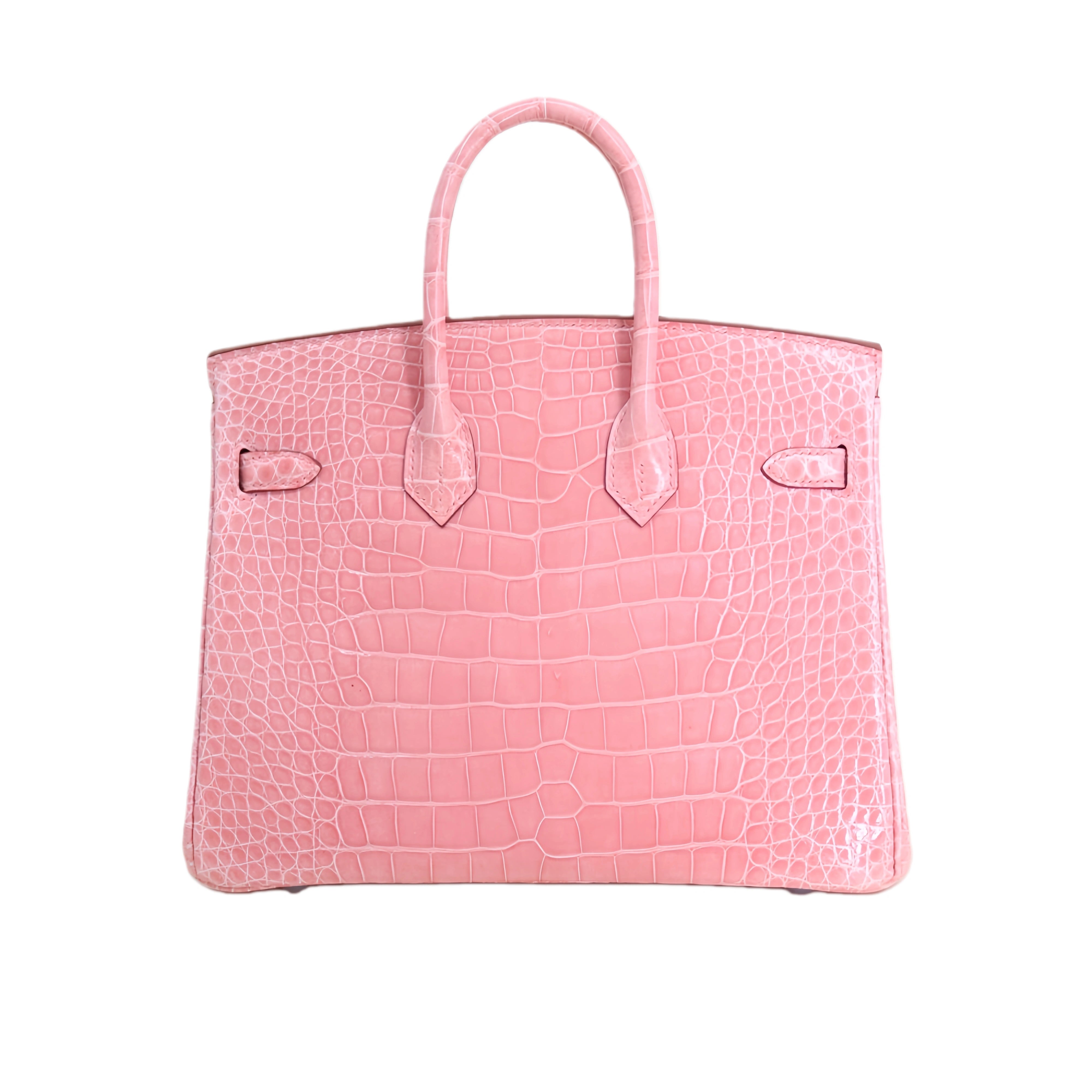 BK 25 Lisse Alligator Handbag Barbie Pink