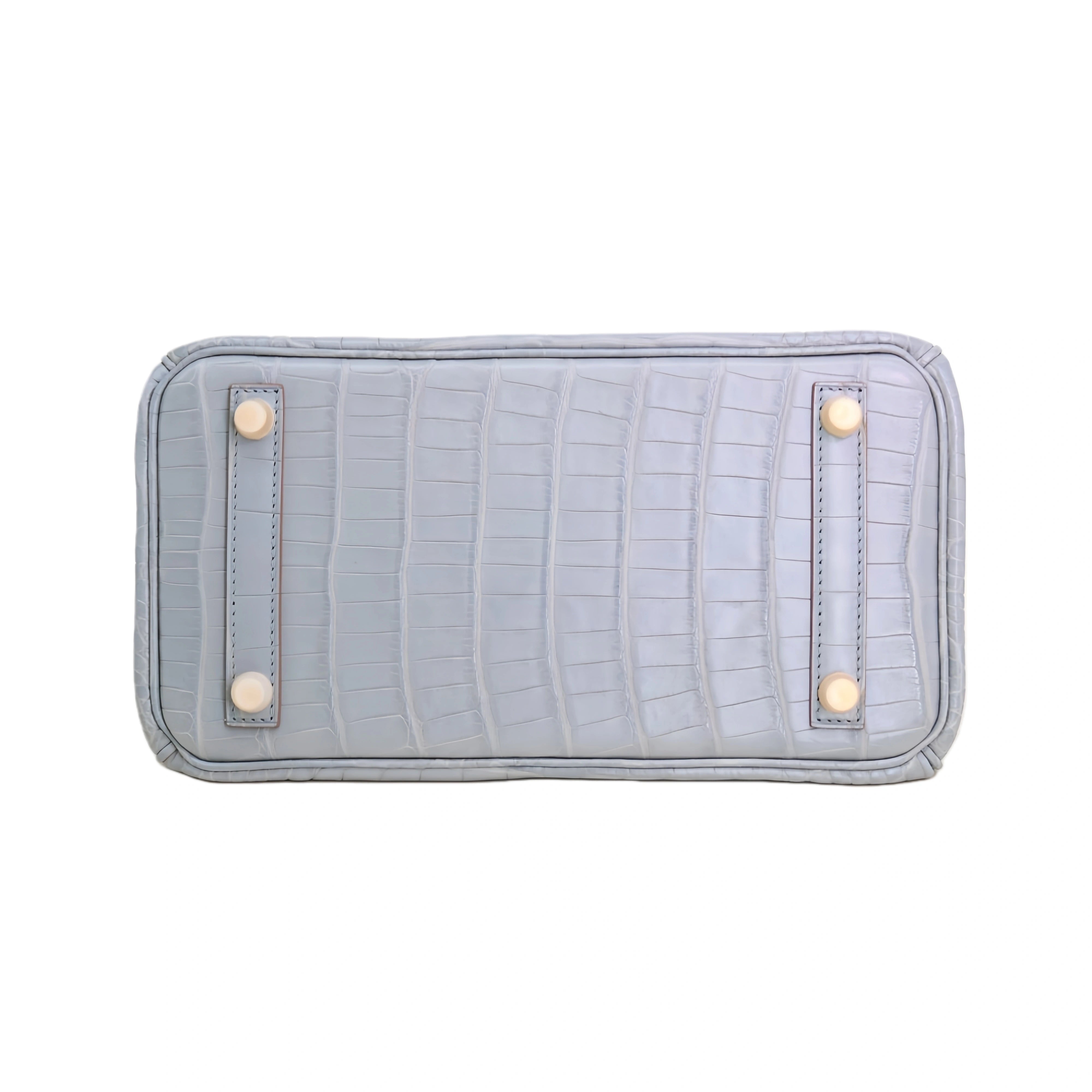 BK 25 Matte Alligator Handbag Sky Grey