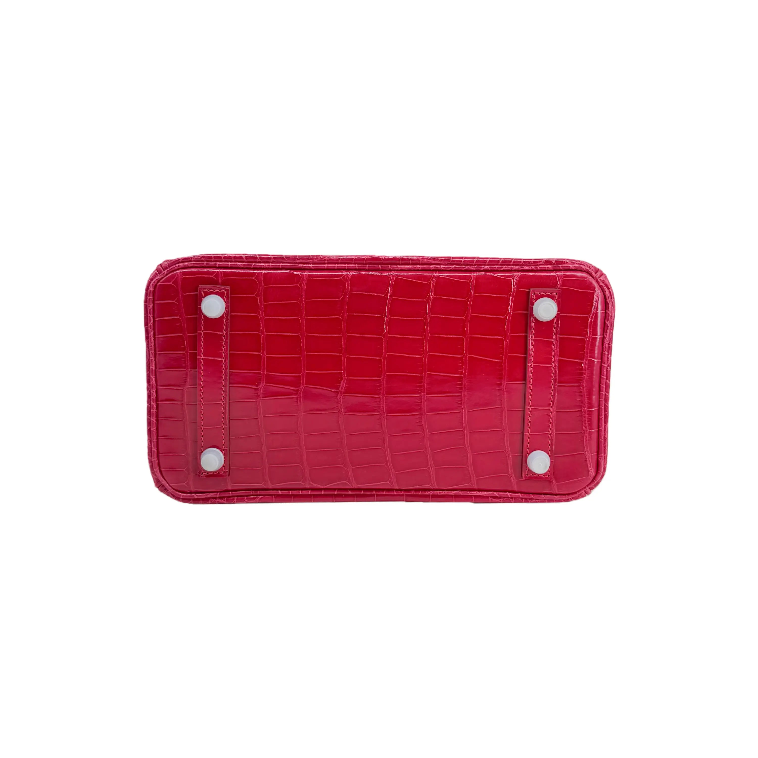 BK 25 Lisse Alligator Handbag Rose Mexico