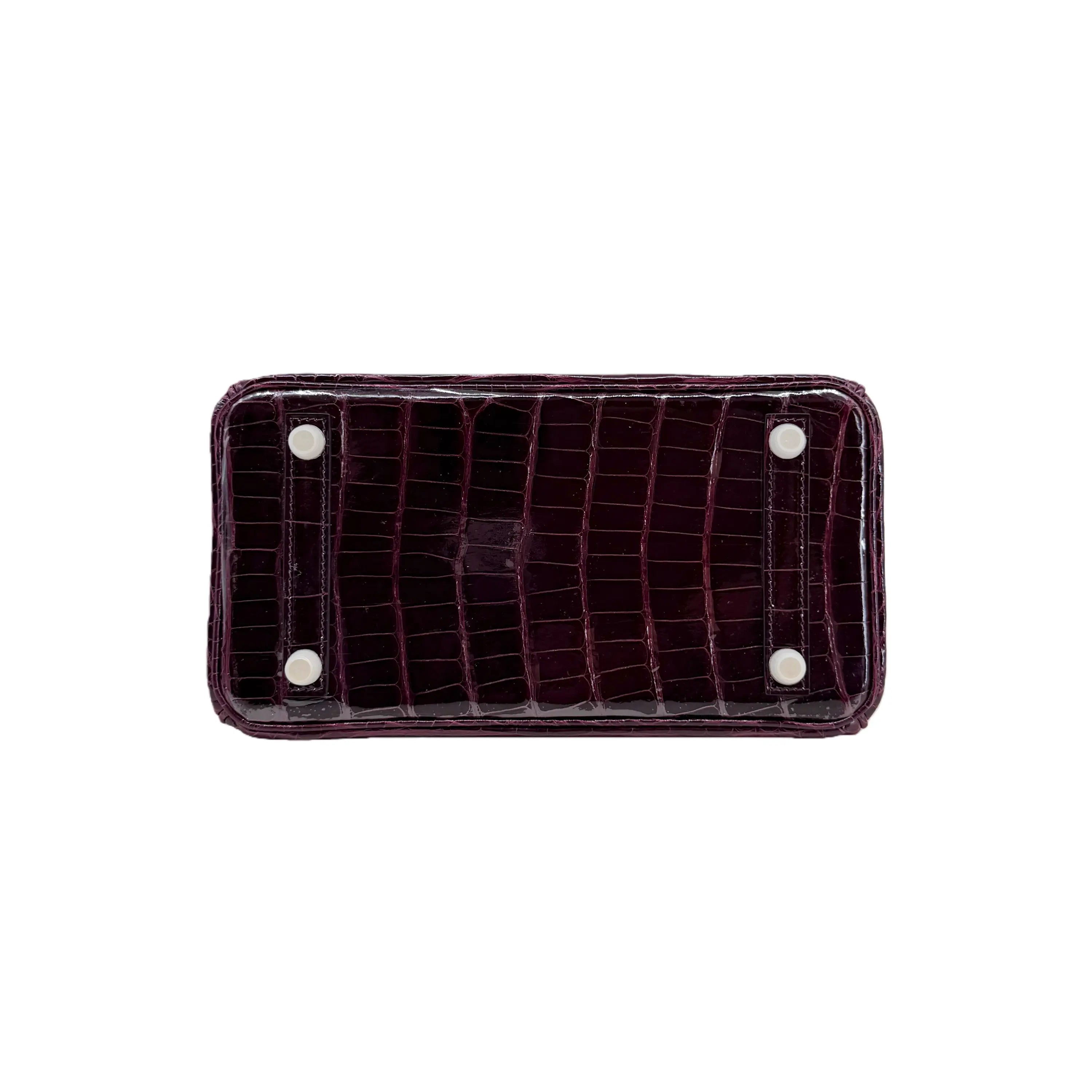 BK 25 Prune Lisse Alligator Gold Hardware – Exotic Mini Masterpiece