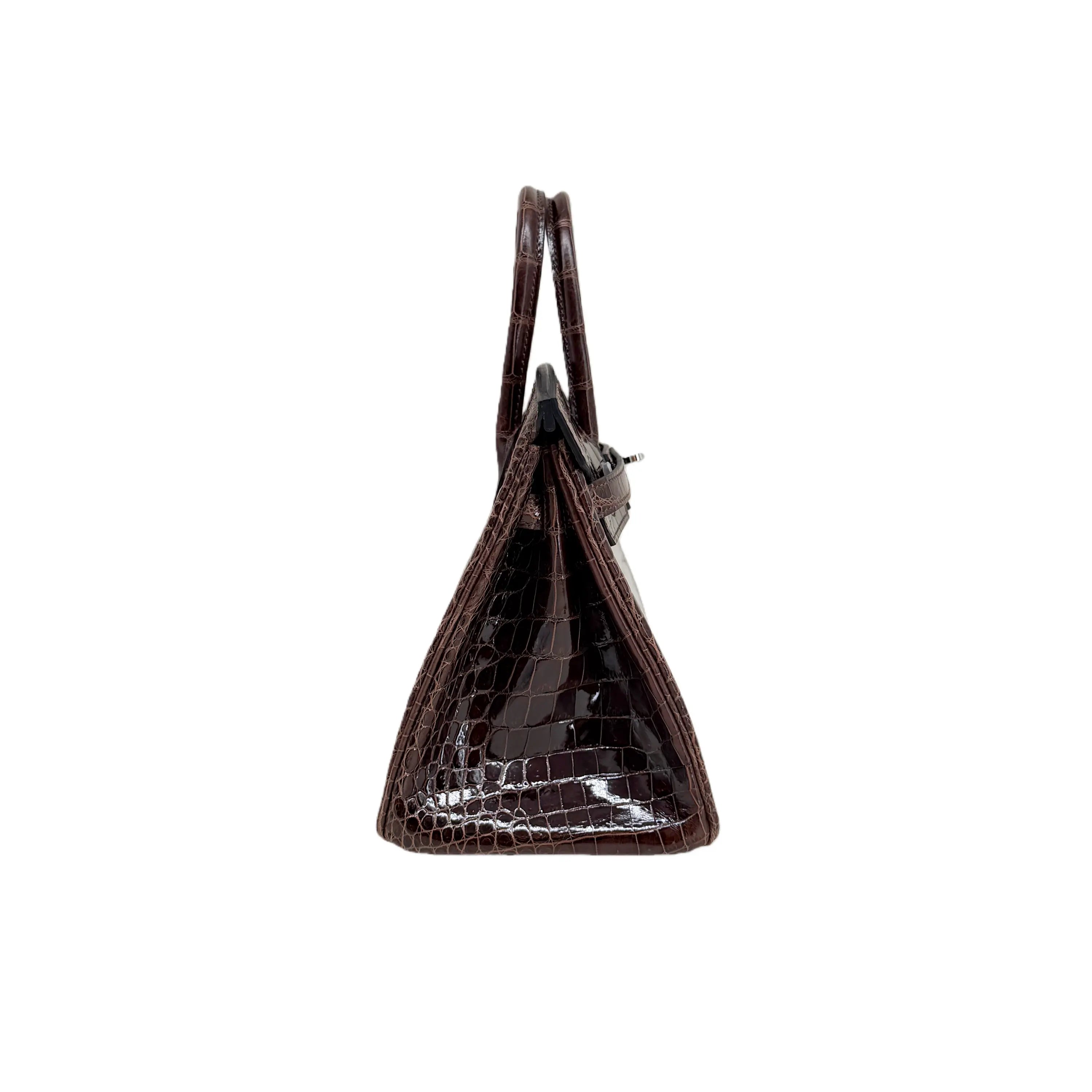 BK 25 Bordeaux Lisse Alligator Palladium Hardware