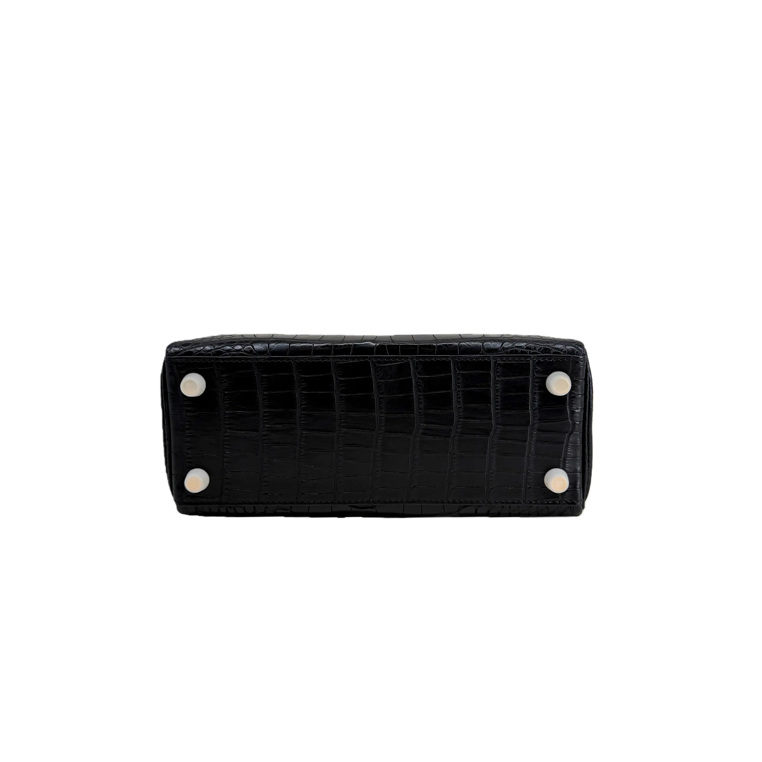 K25 Noir Lisse Alligator Gold Hardware – Midnight Exotic Mini