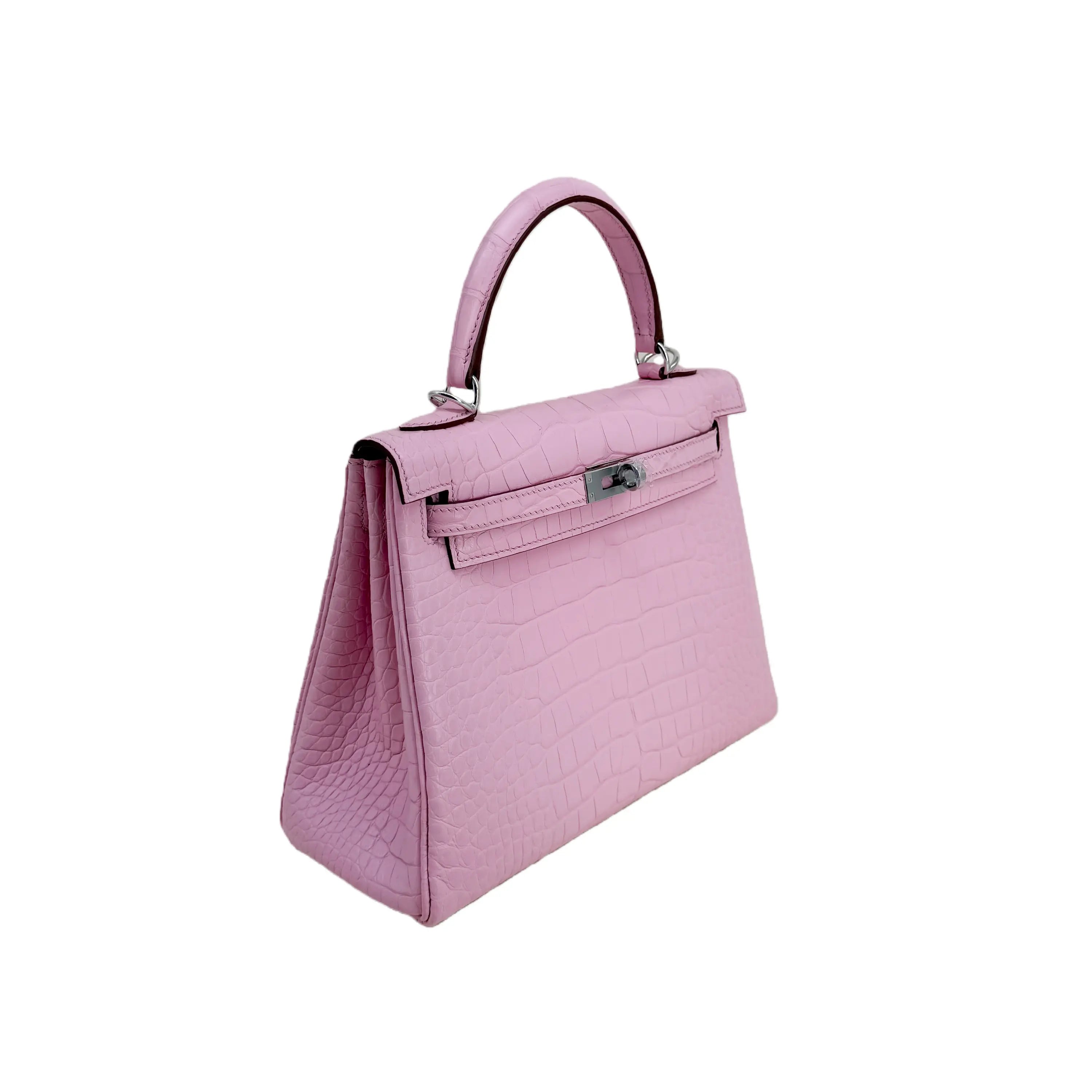 K25 Bubblegum Matte Alligator Palladium Hardware – Candy-Pink Exotic Mini