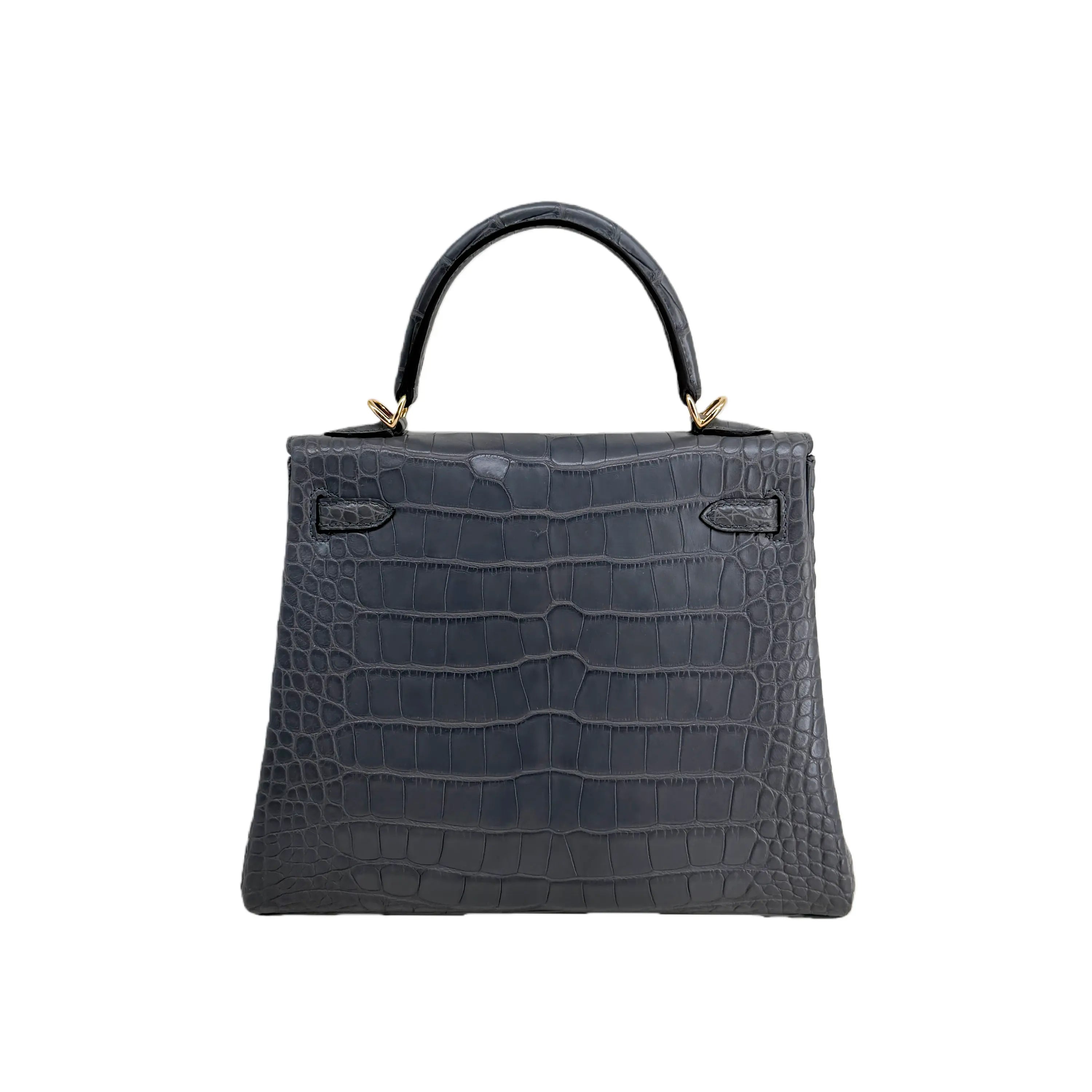 K25 Graphite Matte Alligator Gold Hardware – Storm-Gray Exotic Mini