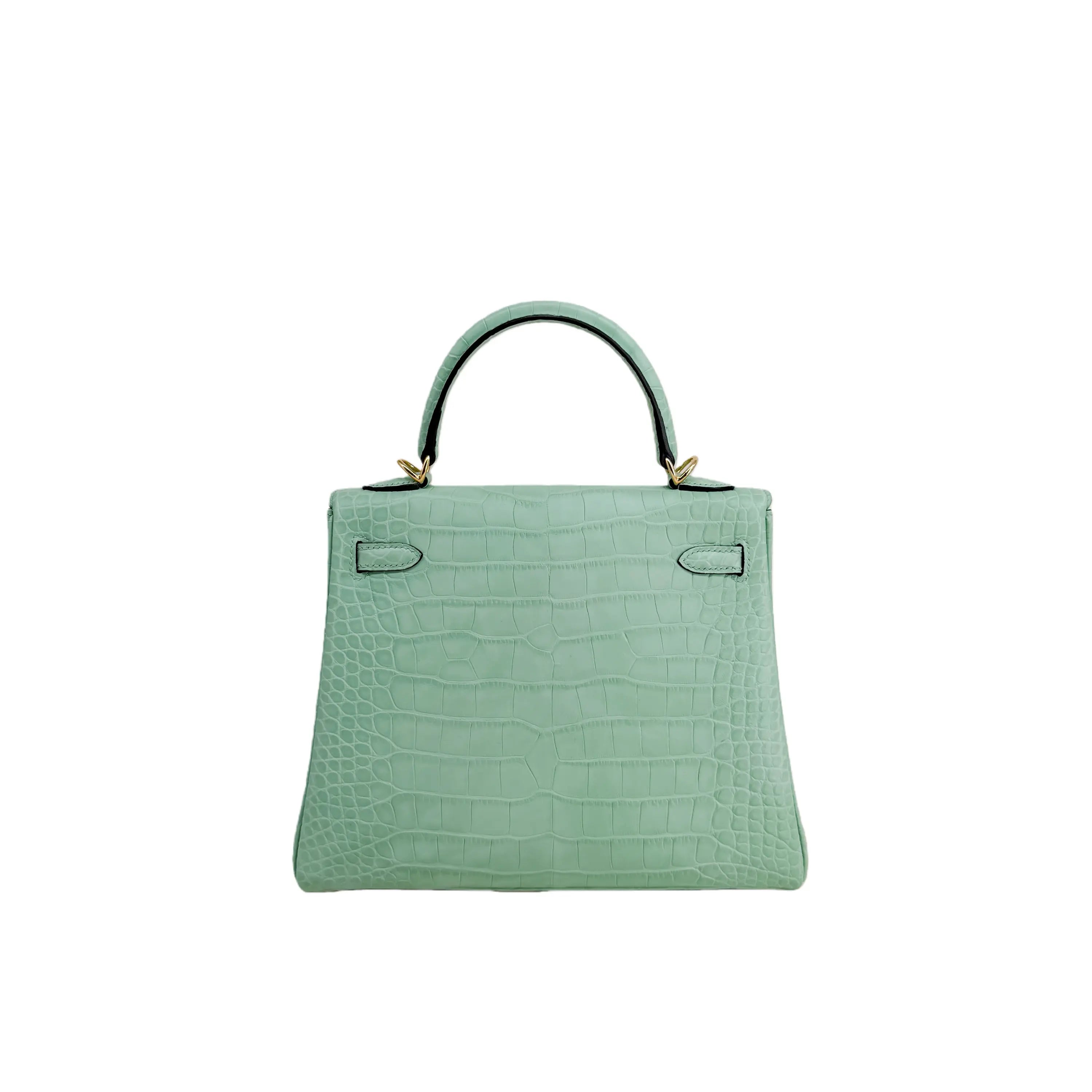K25 Vert d'Eau Matte Alligator Gold Hardware – Mint-Fresh Exotic Mini