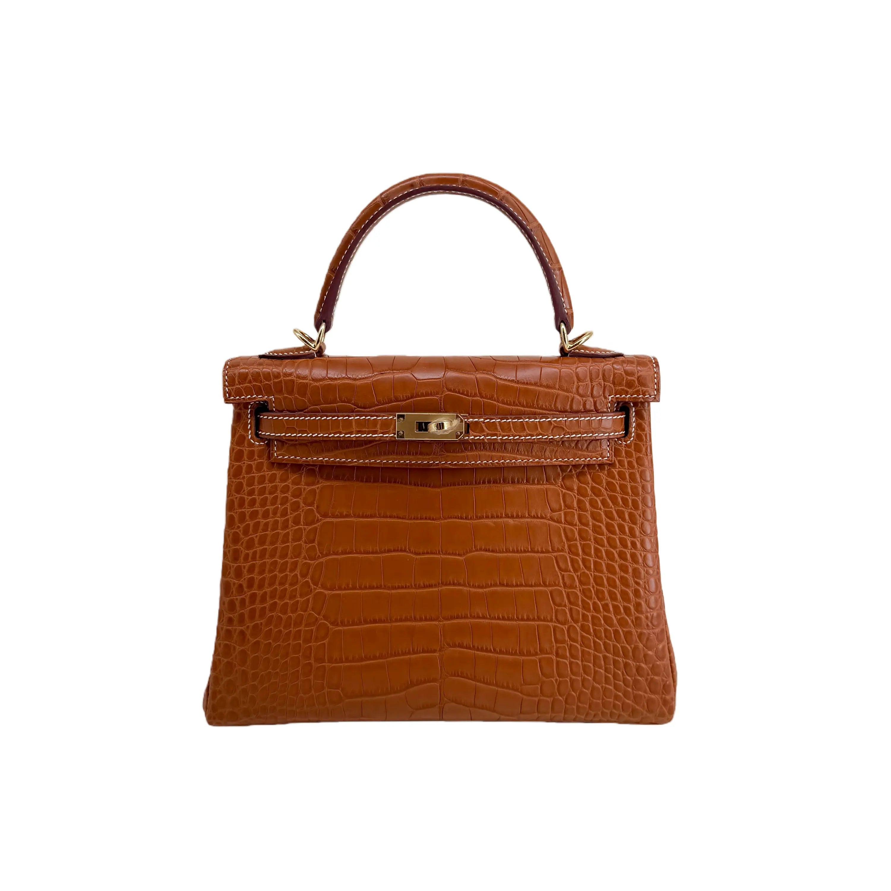 K25 Fauve Barenia Matte Alligator Gold Hardware – Warm Exotic Mini