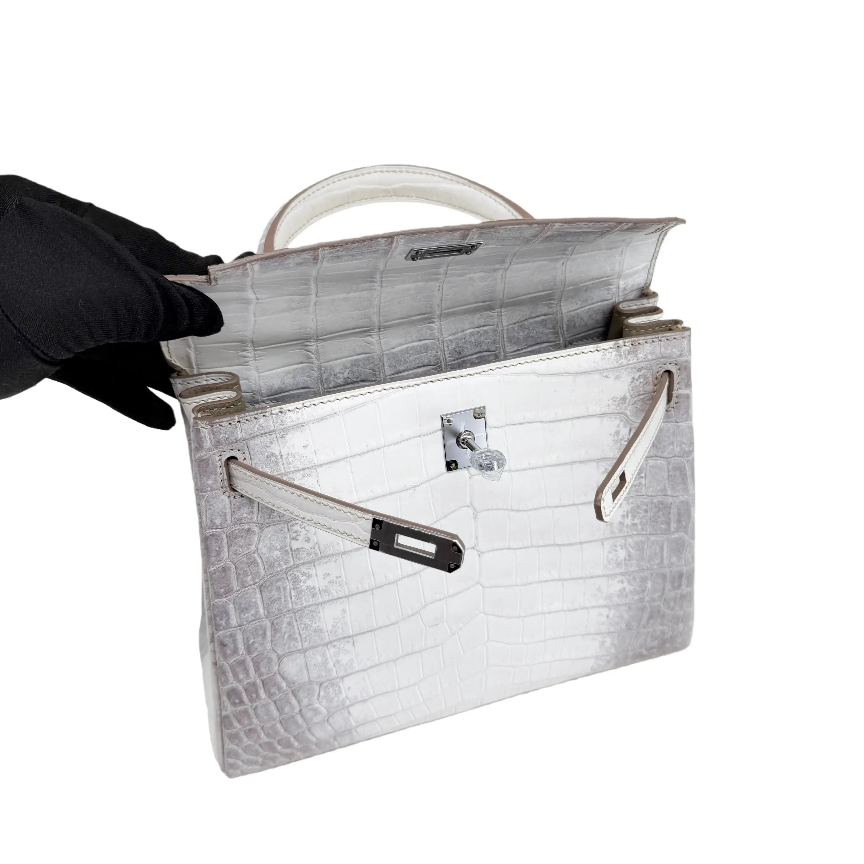 K25 Himalayan Blanc Matte Crocodile PHW – Himalayan White-Gray