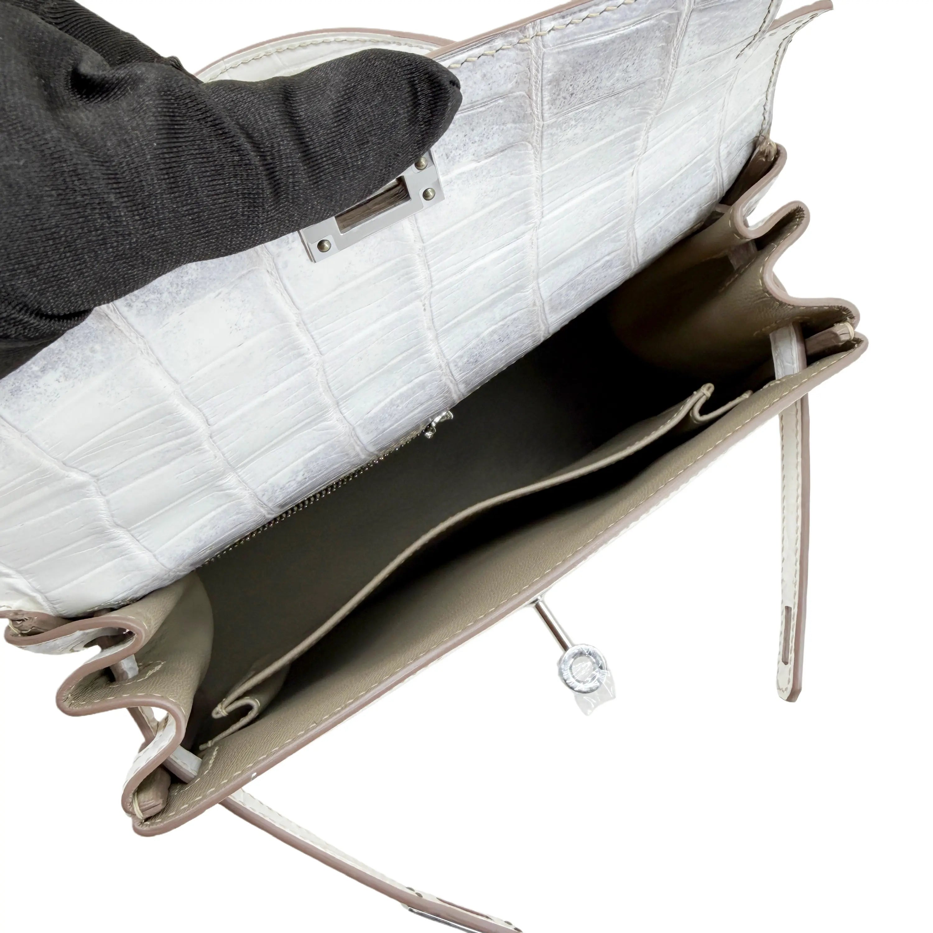 K25 Himalayan Blanc Matte Crocodile PHW – Himalayan White-Gray