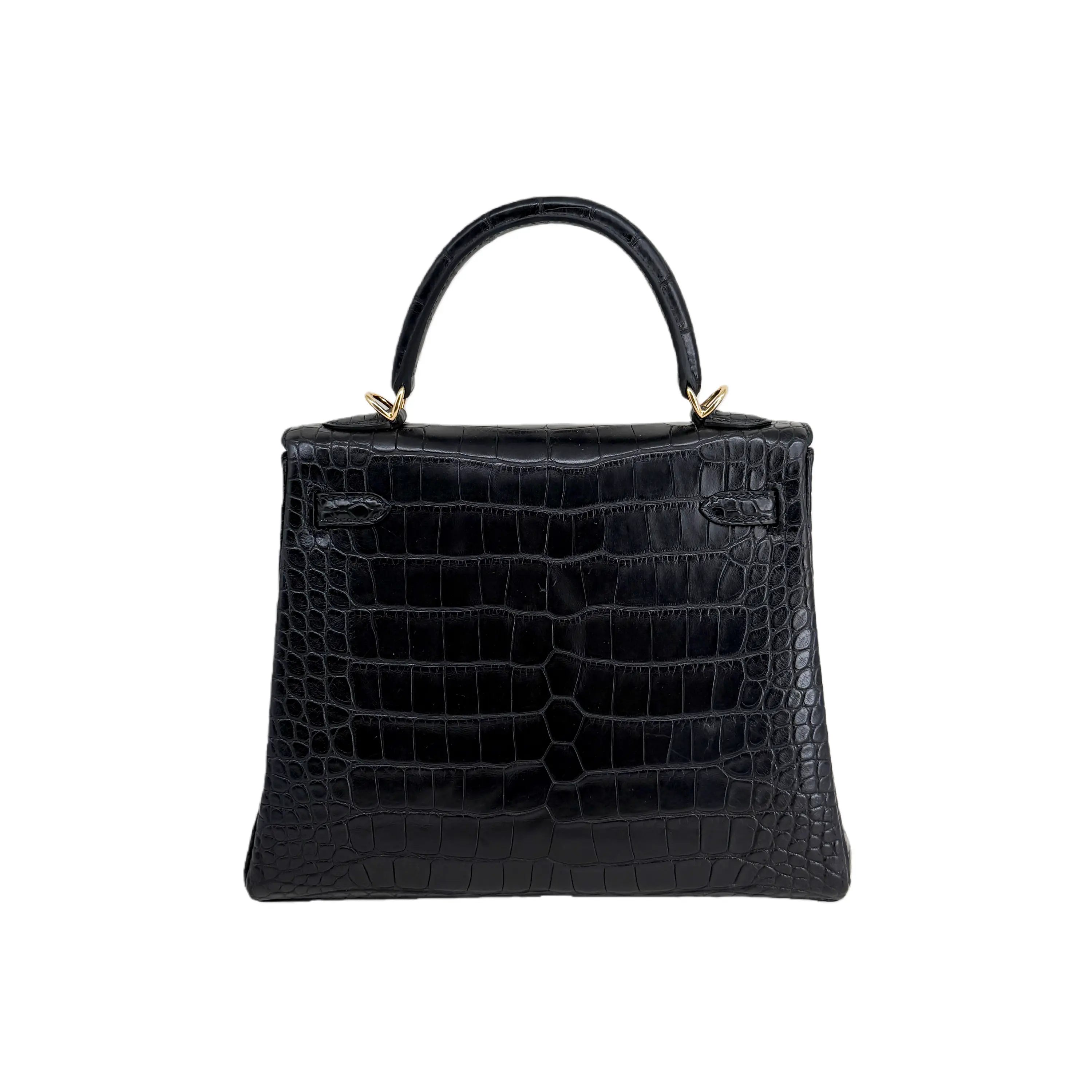 K25 Noir Lisse Alligator Gold Hardware – Midnight Exotic Mini