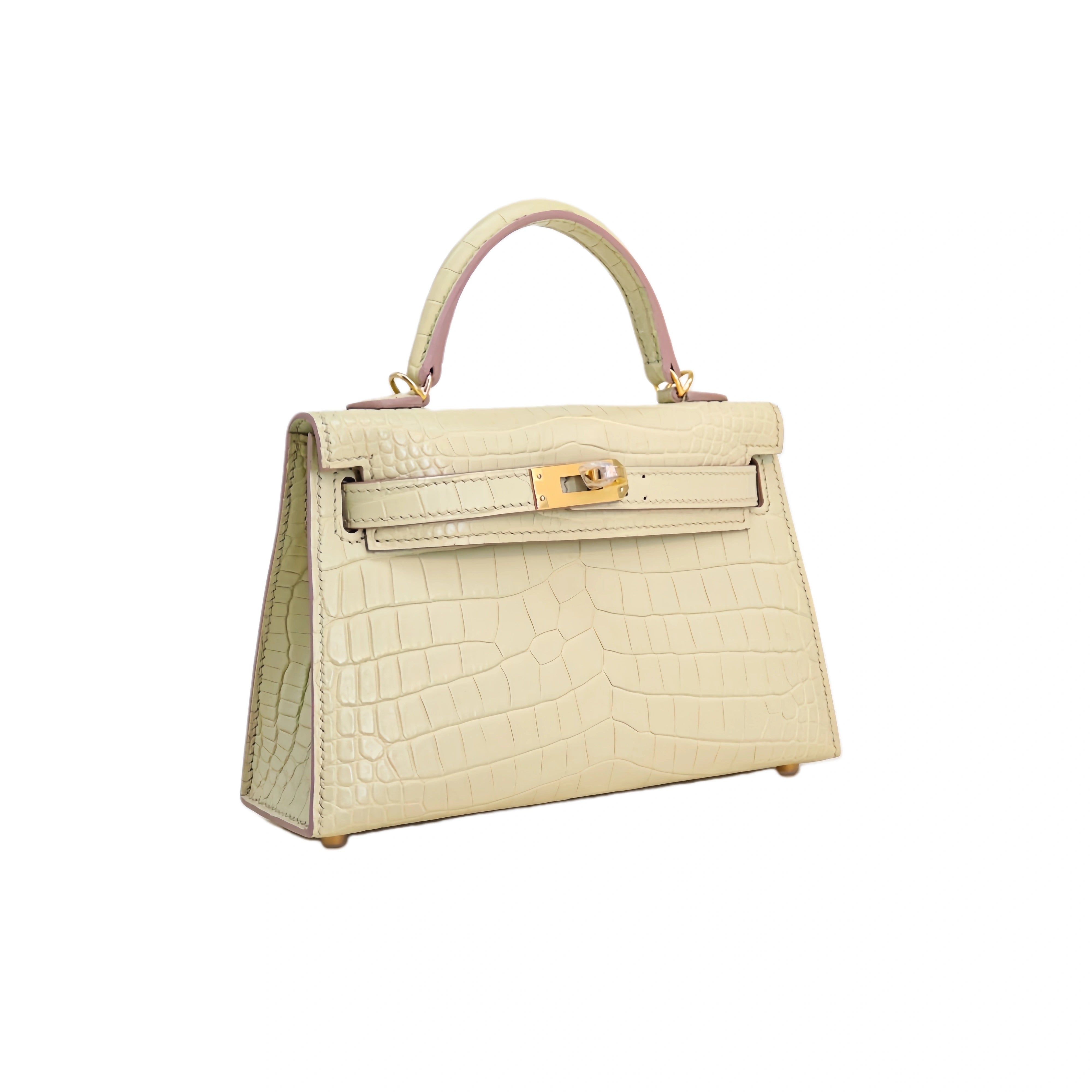 MK II 20 Matte Alligator Handbag Fresh Cream