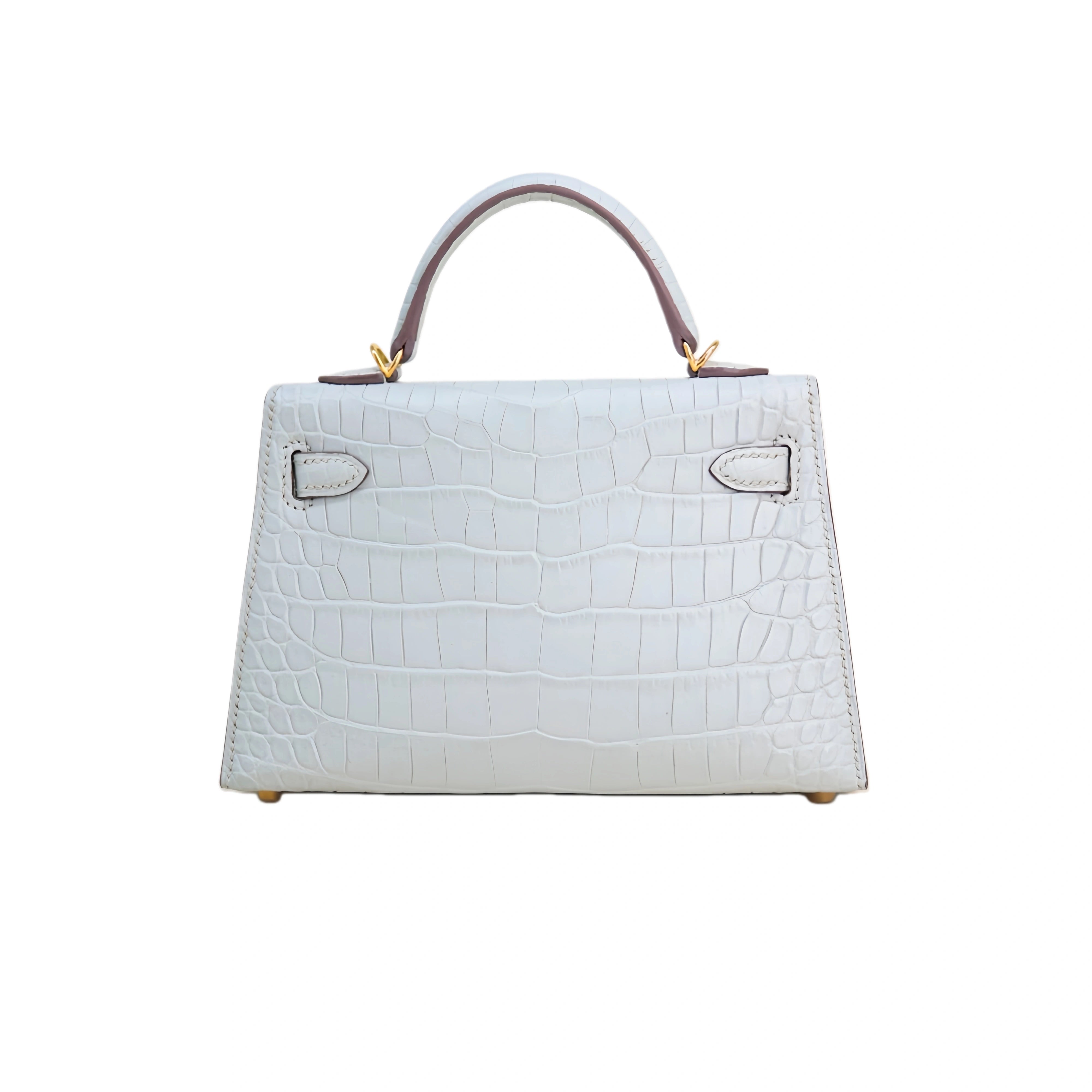 MK II 20 Matte Alligator Handbag Pure White