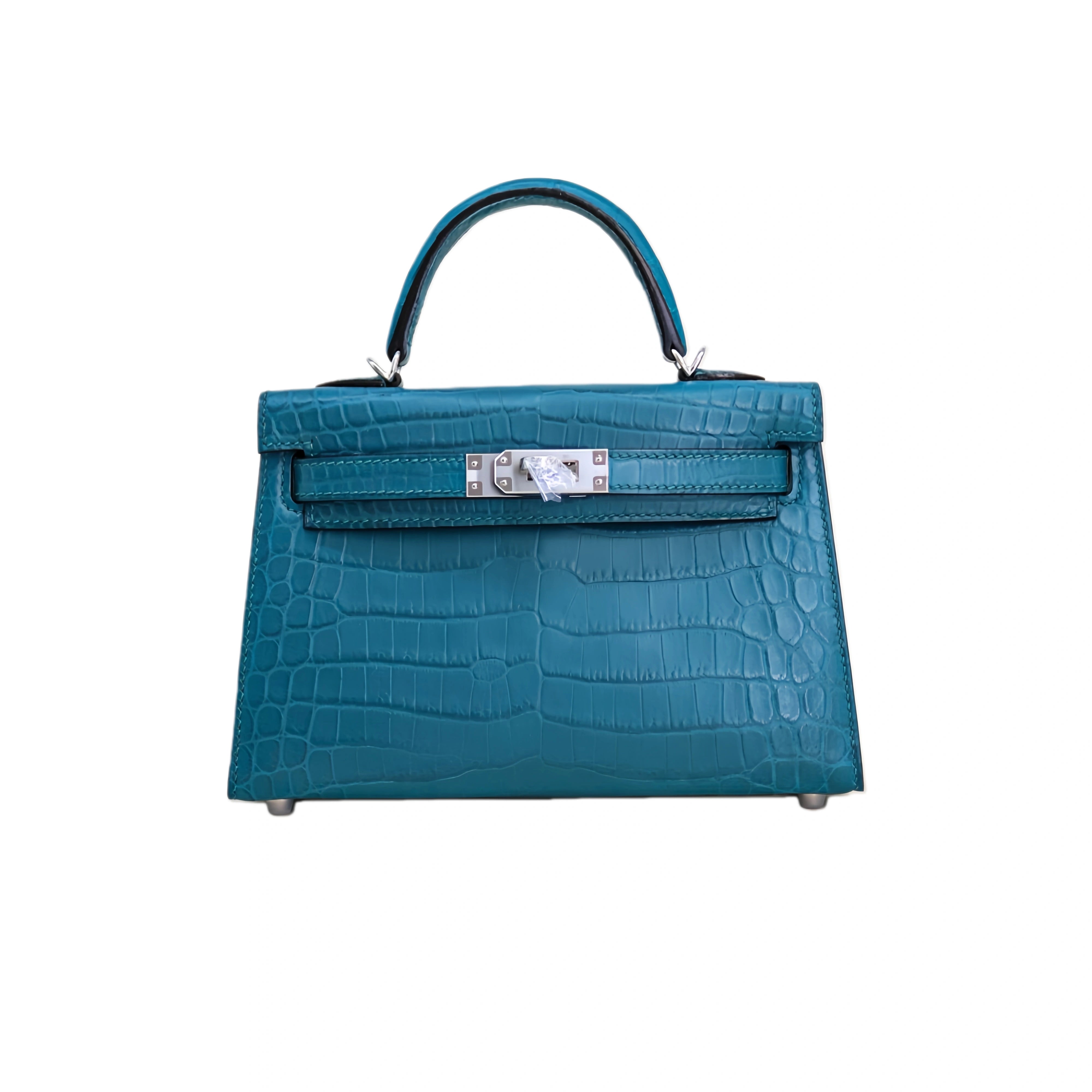 MK II 20 Matte Alligator Handbag Teal Blue