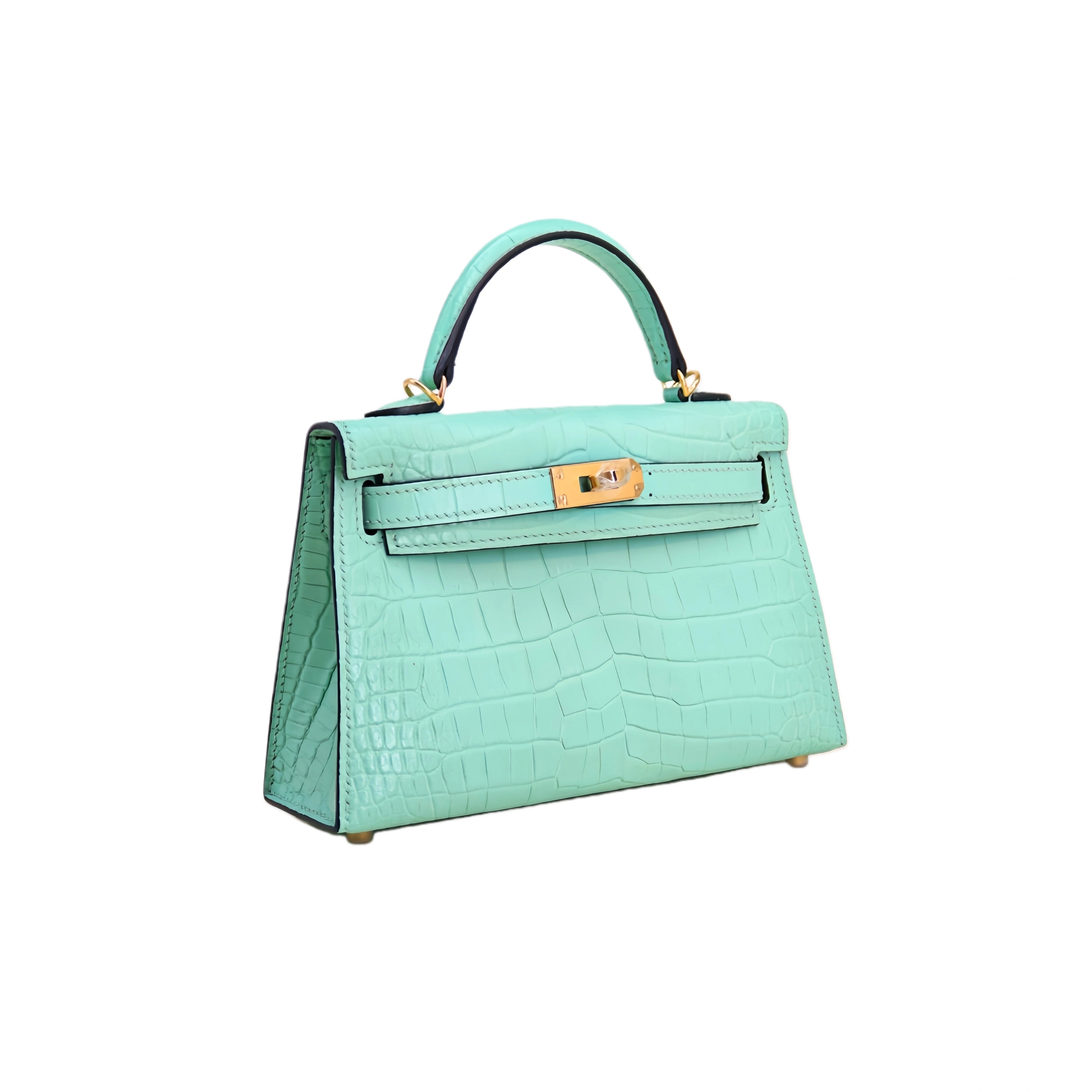 MK II 20 Matte Alligator Handbag Mint Green