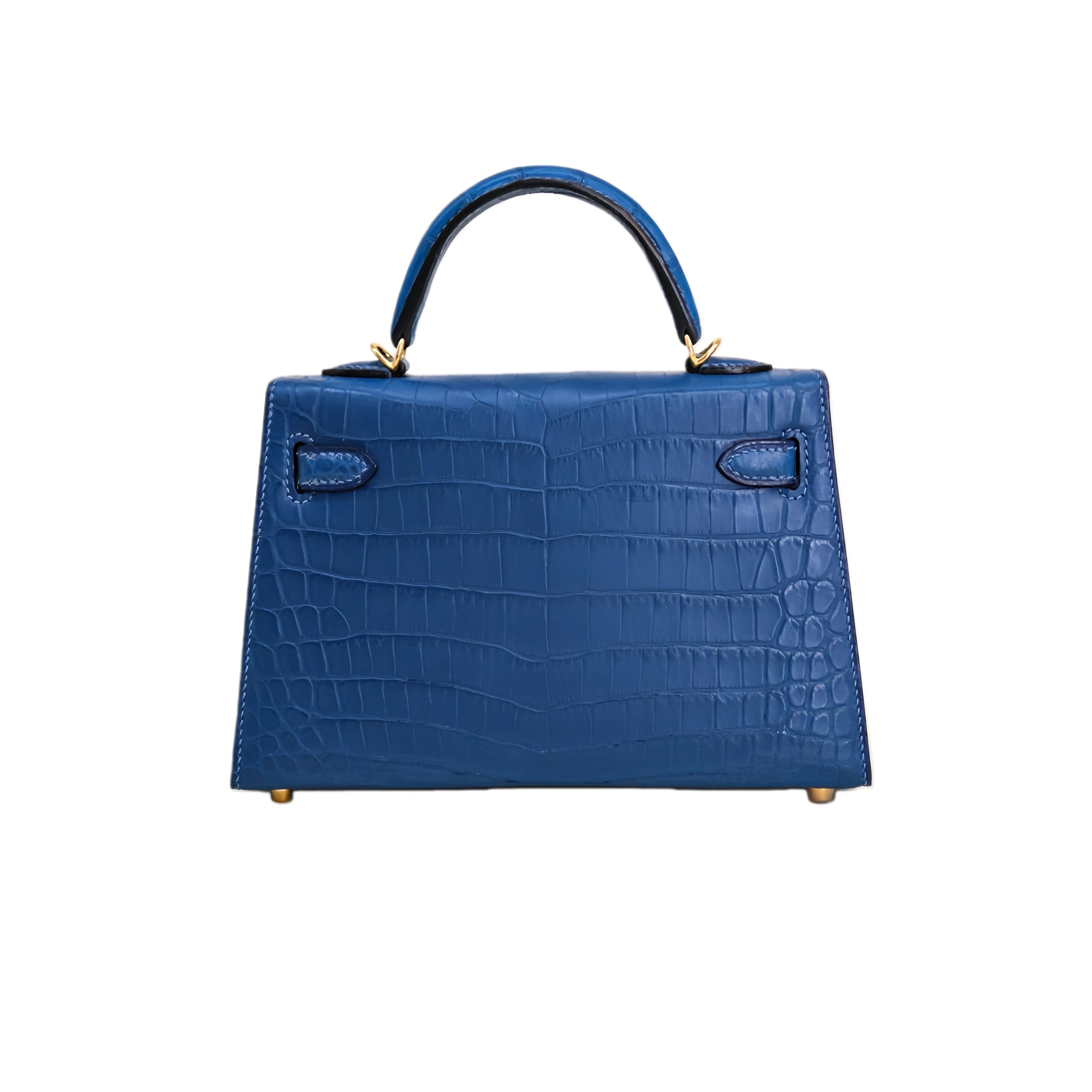 MK II 20 Matte Alligator Handbag Ocean Blue