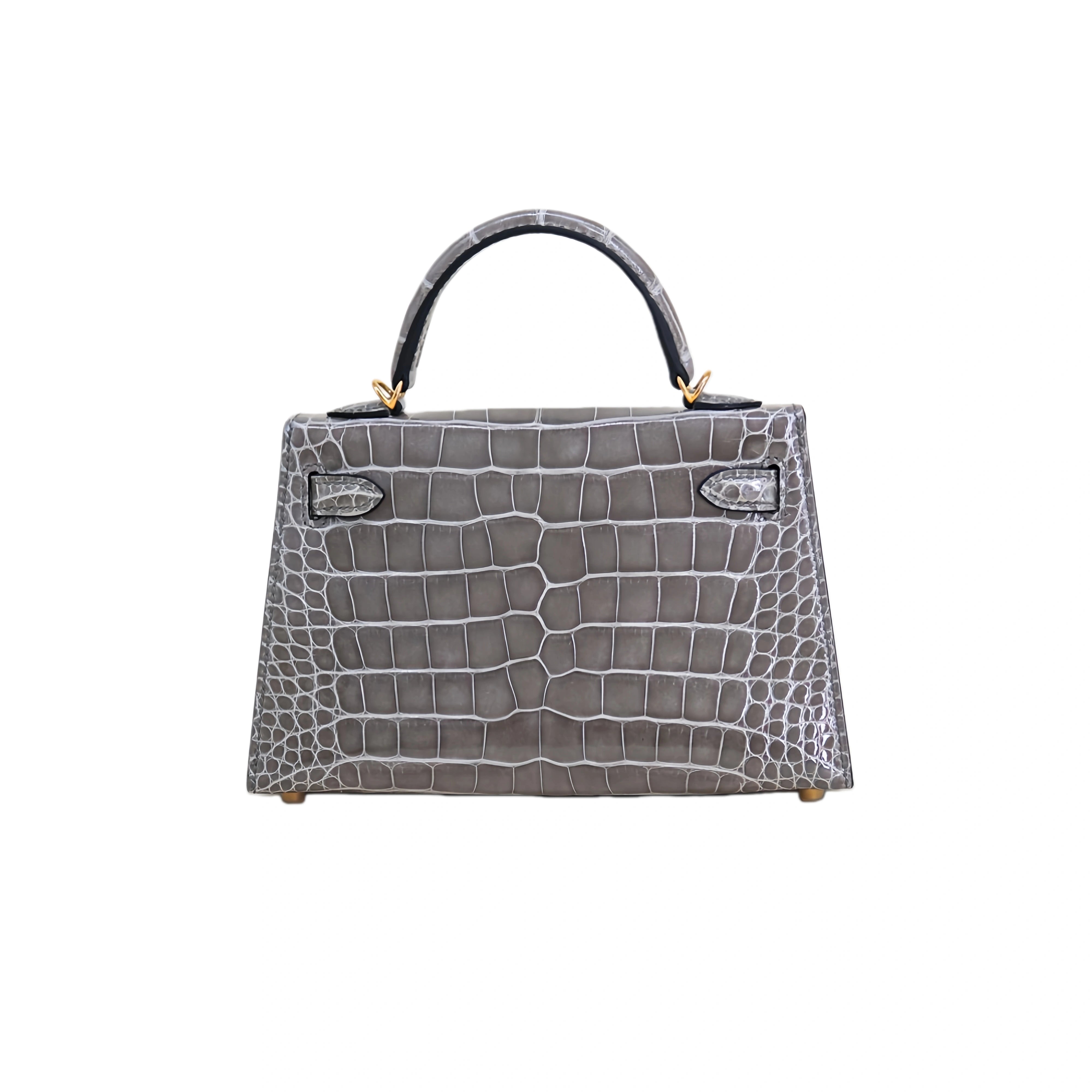 MK II 20 Lisse Alligator Handbag Elephant Grey