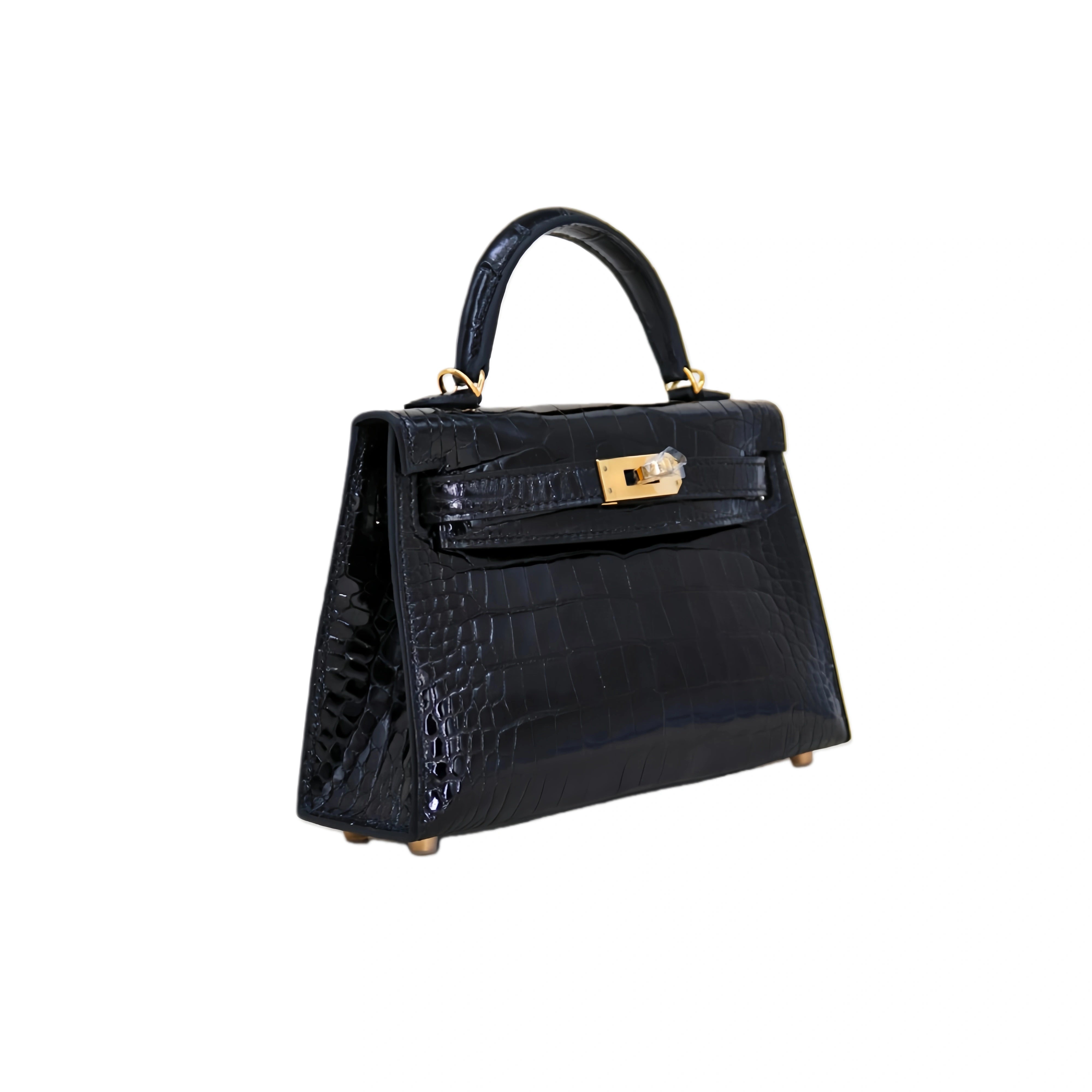 MK II 20 Lisse Alligator Handbag Noir