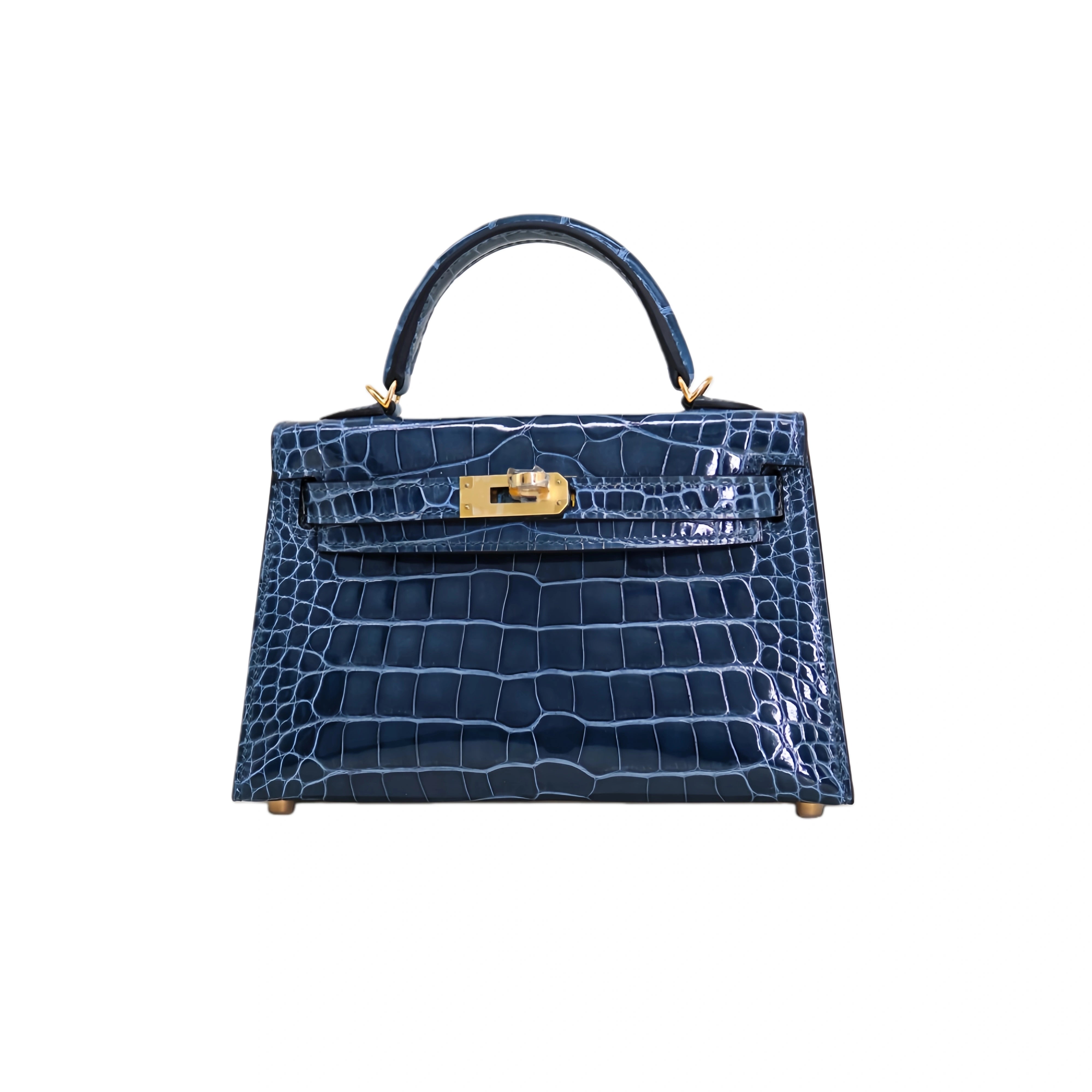 MK II 20 Lisse Alligator Handbag Midnight Blue