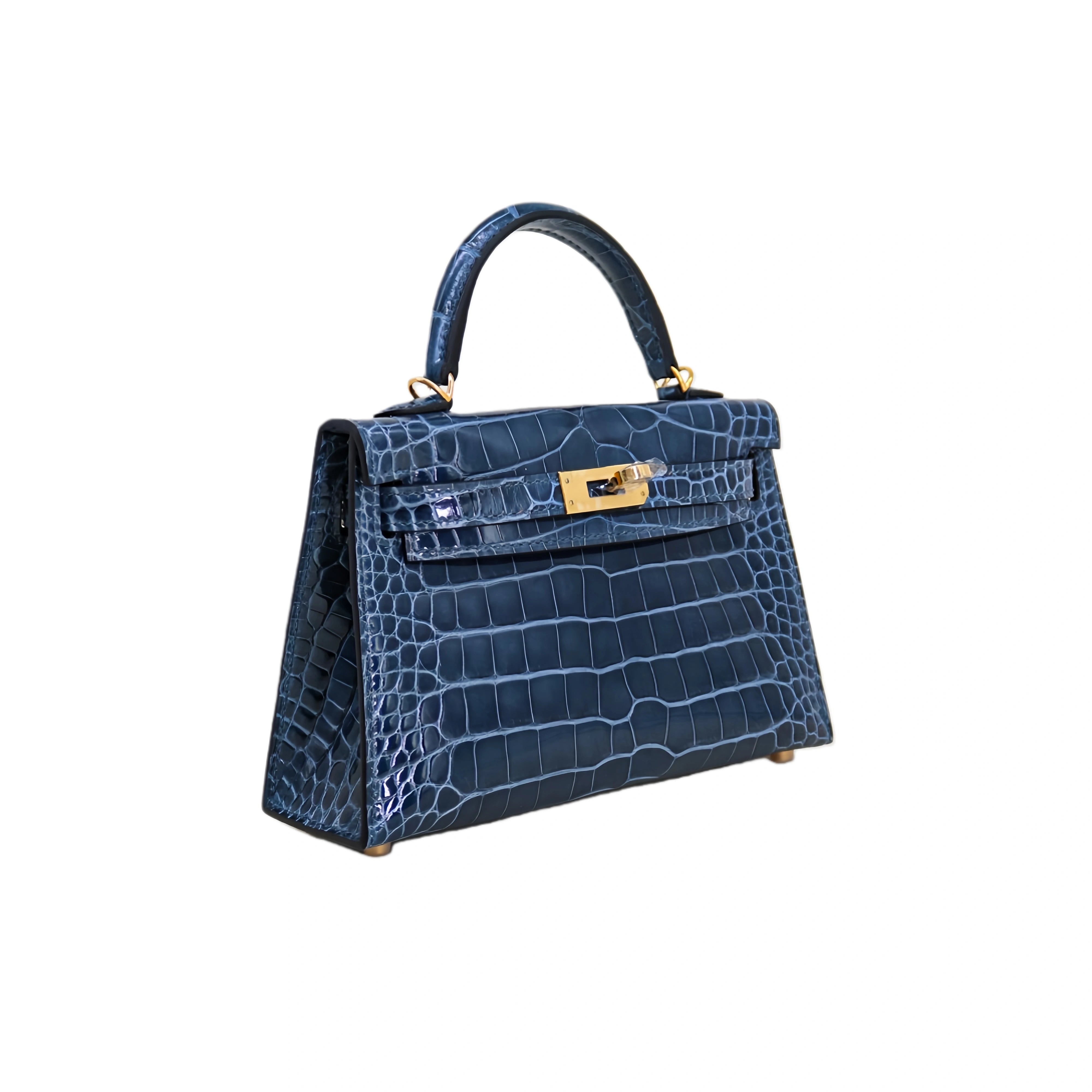MK II 20 Lisse Alligator Handbag Midnight Blue