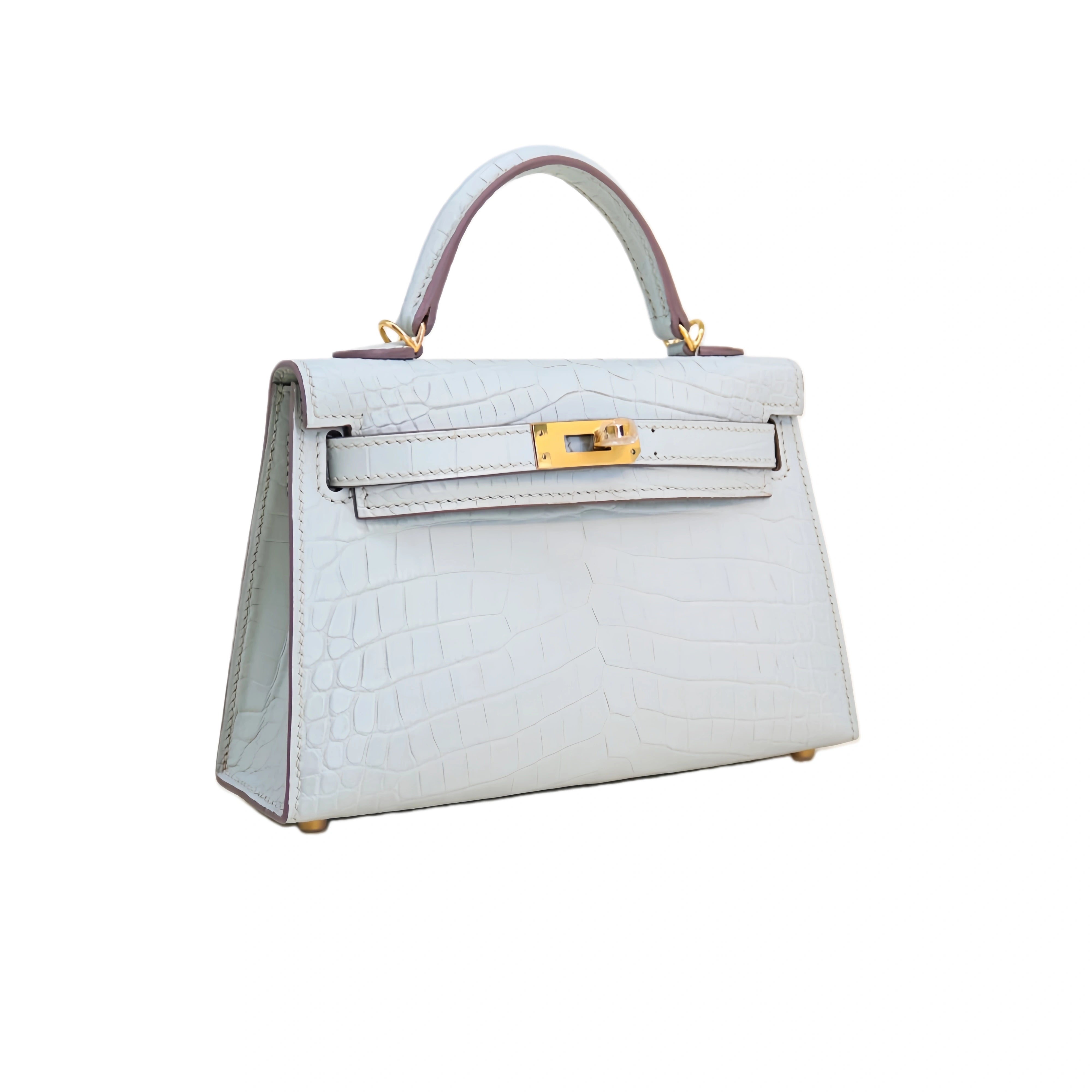 MK II 20 Matte Alligator Handbag Pure White