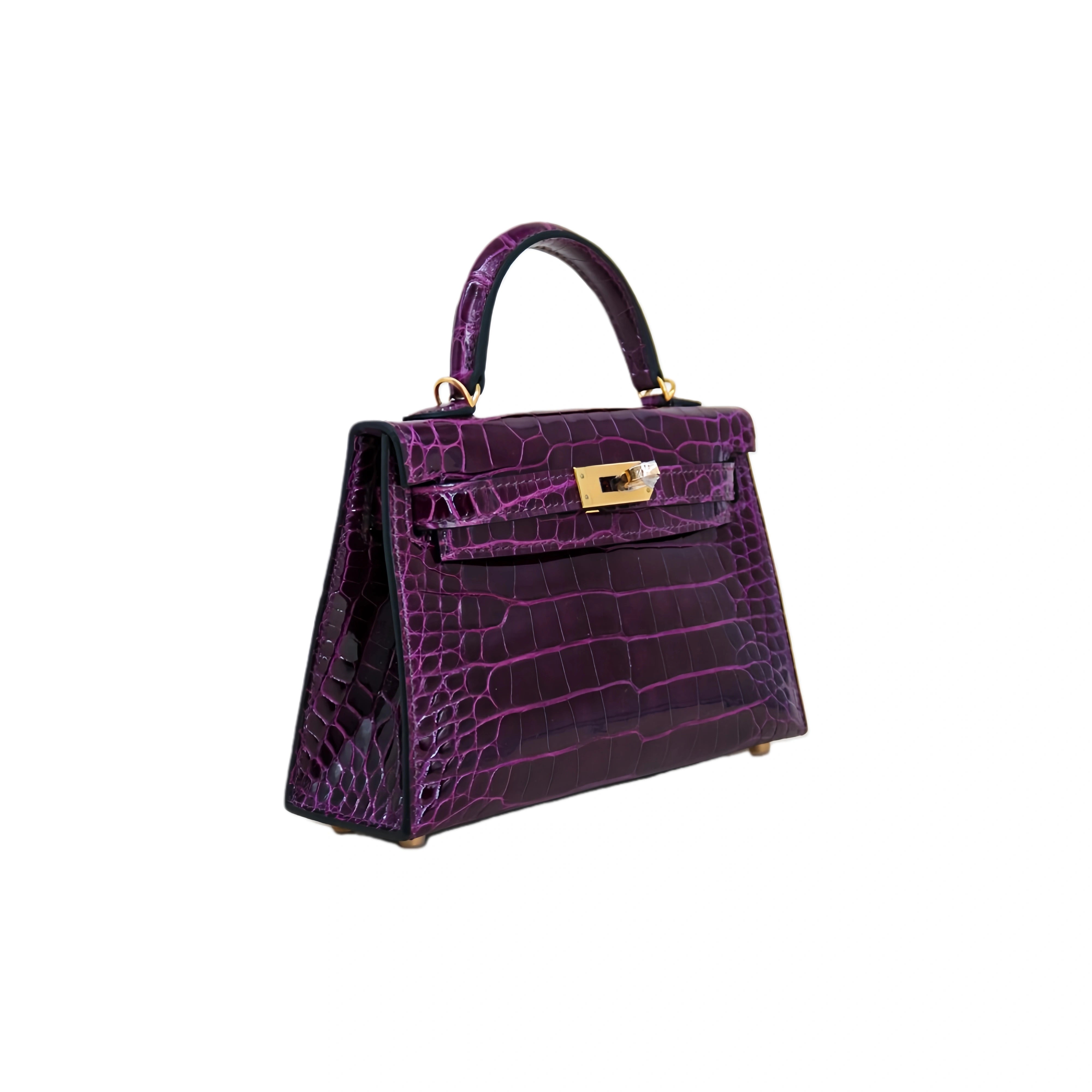 MK II 20 Lisse Alligator Handbag Amethyst Purple