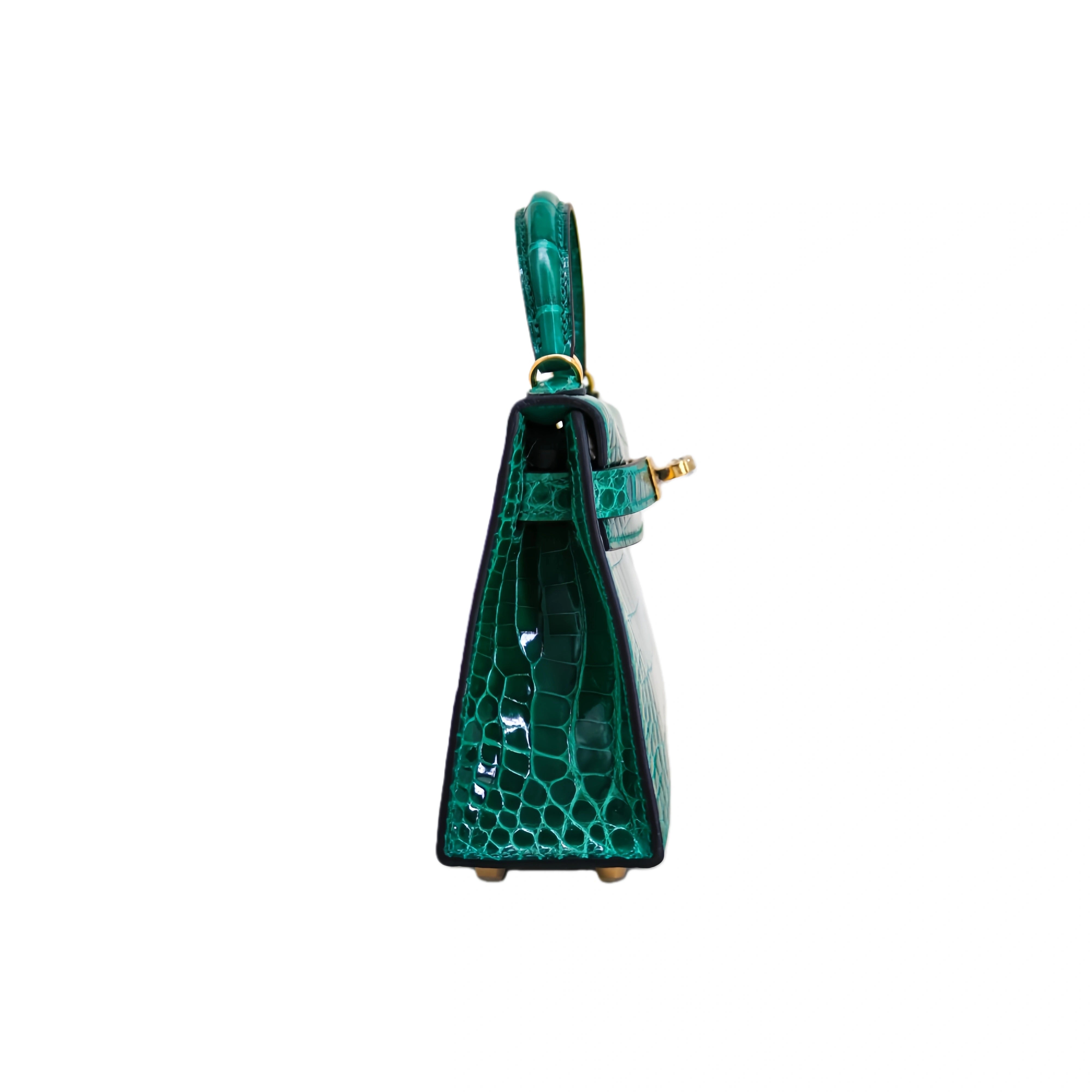 MK II 20 Lisse Alligator Handbag Emerald Green