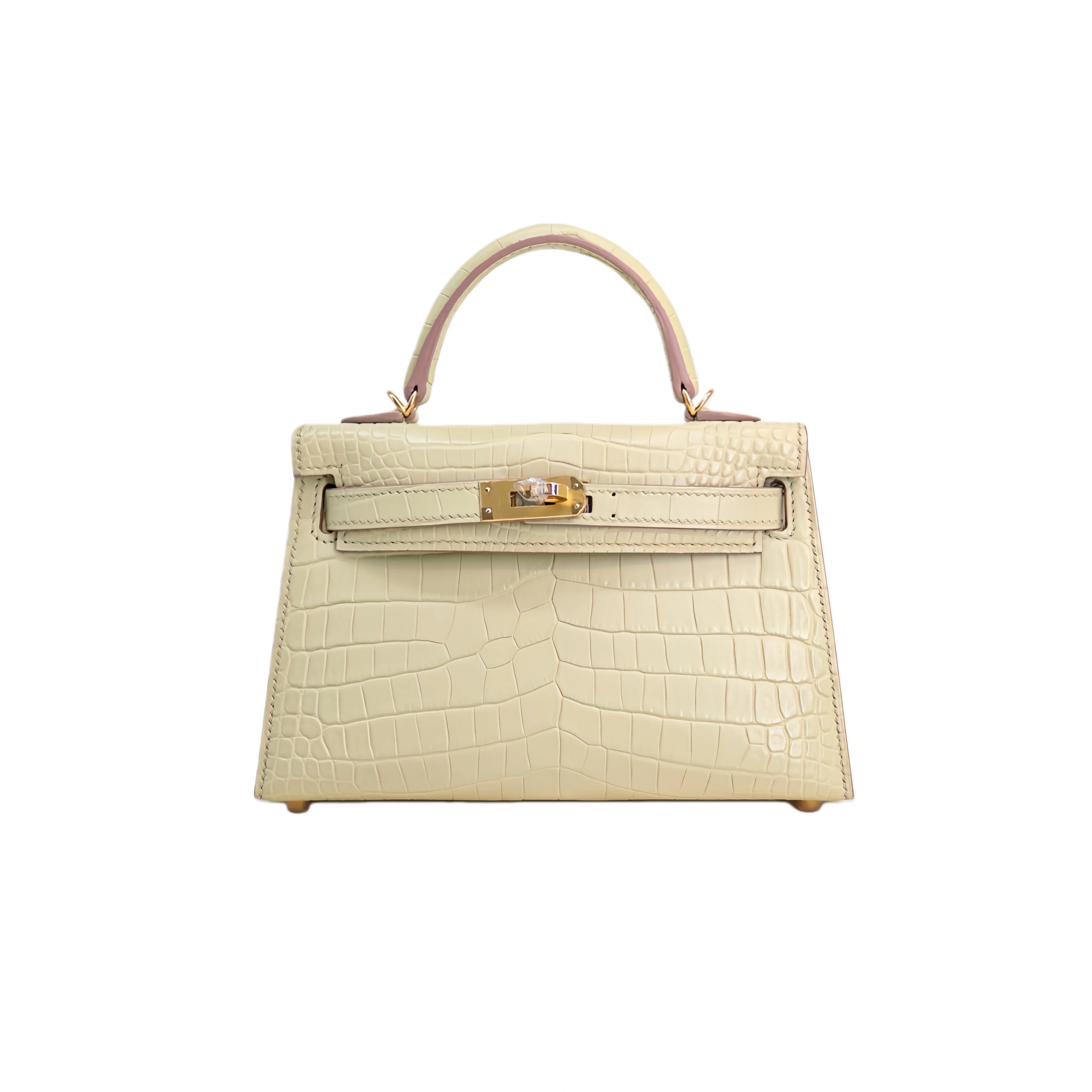MK II 20 Matte Alligator Handbag Fresh Cream