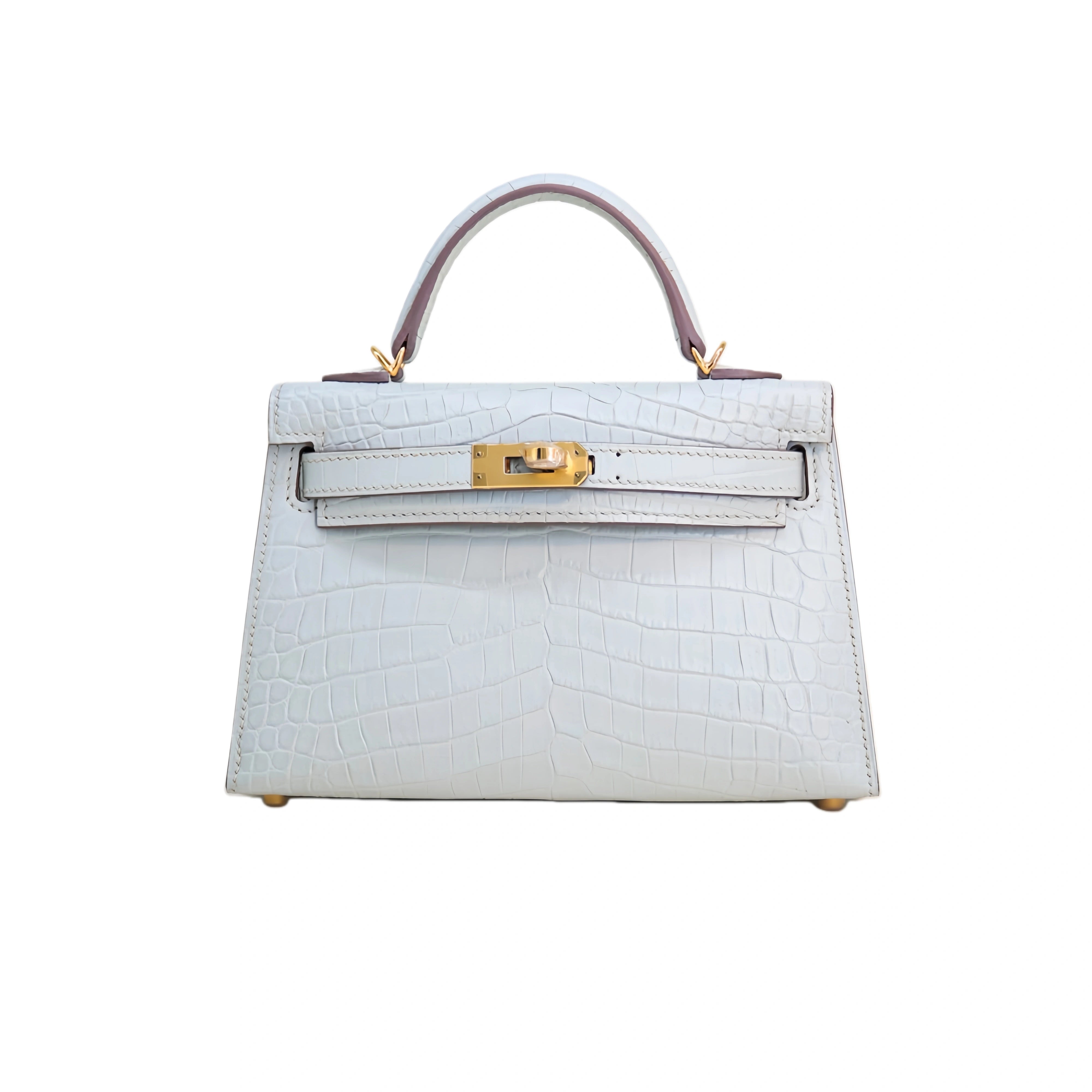 MK II 20 Matte Alligator Handbag Pure White
