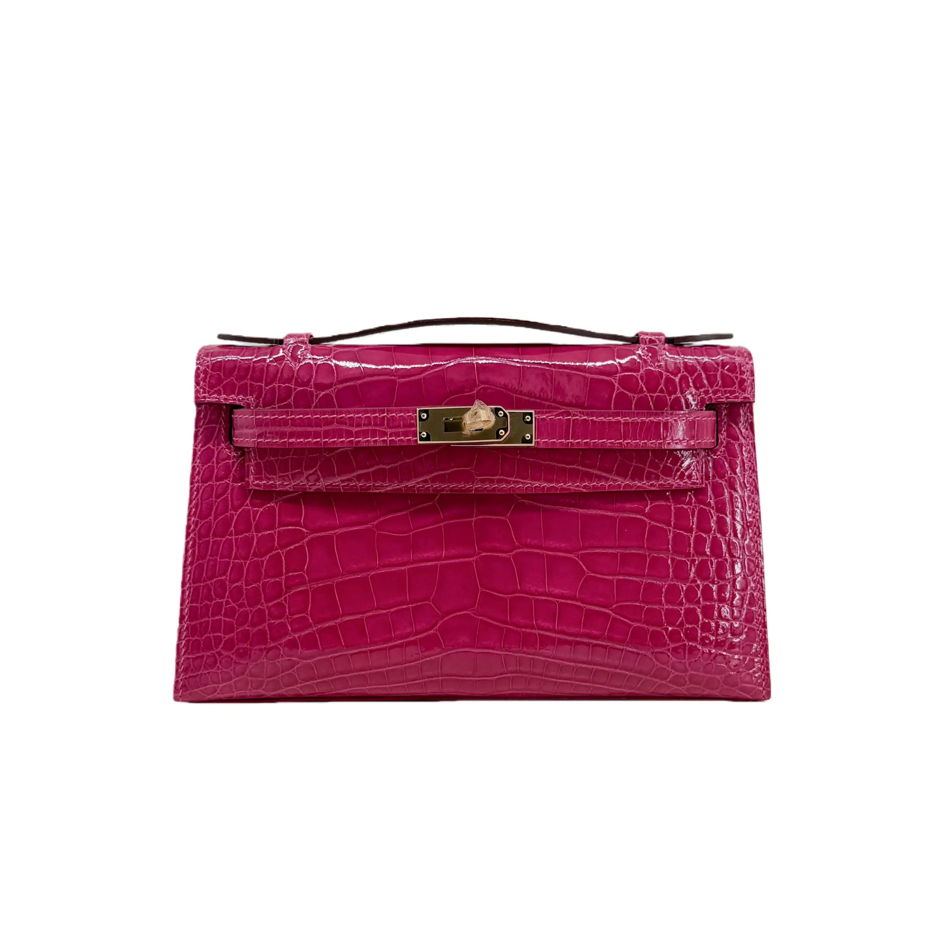 MK I 22 Rose Tyrien Lisse Alligator GHW – Fuchsia-Pink Exotic Mini