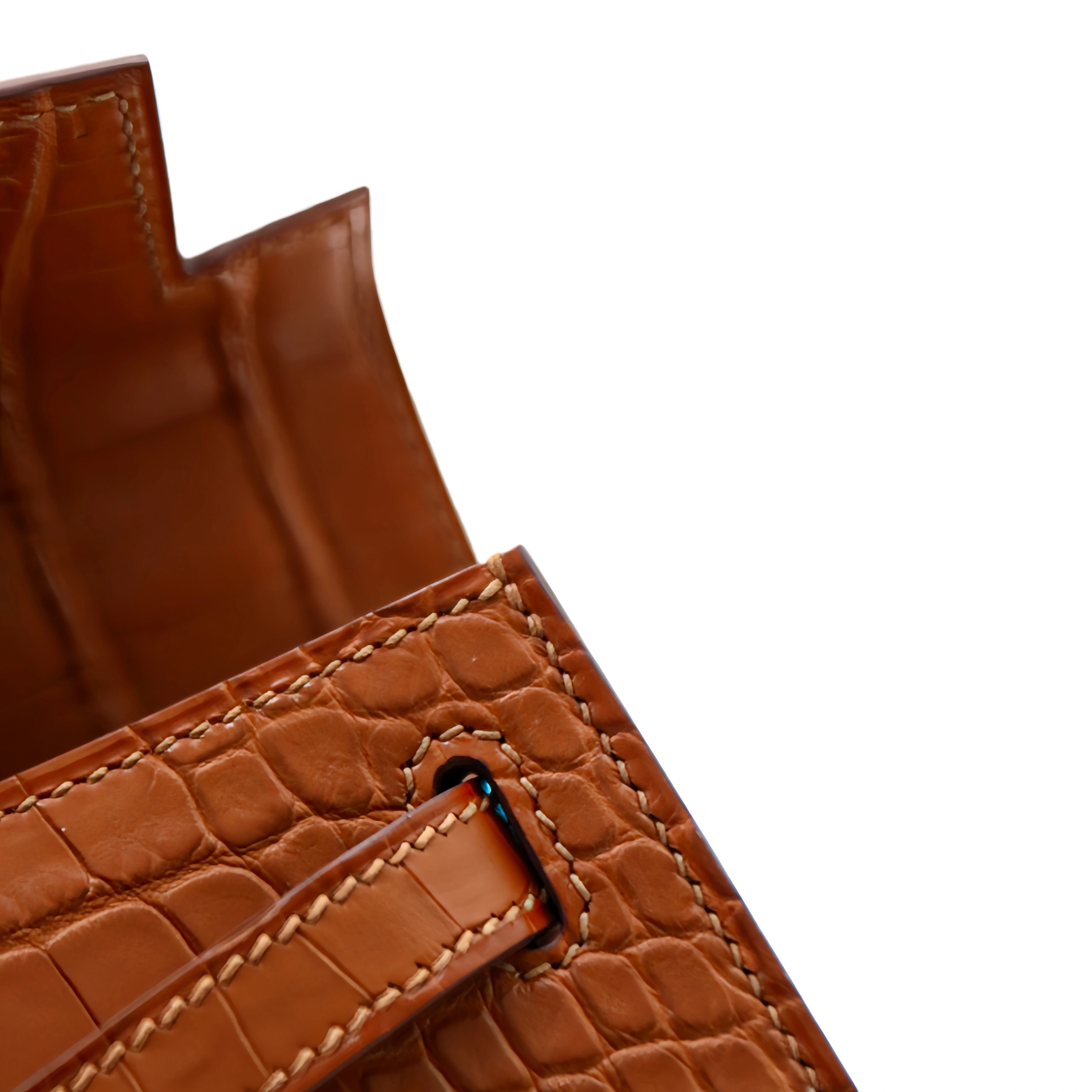 MK I 22 Matte Alligator Handbag Cognac