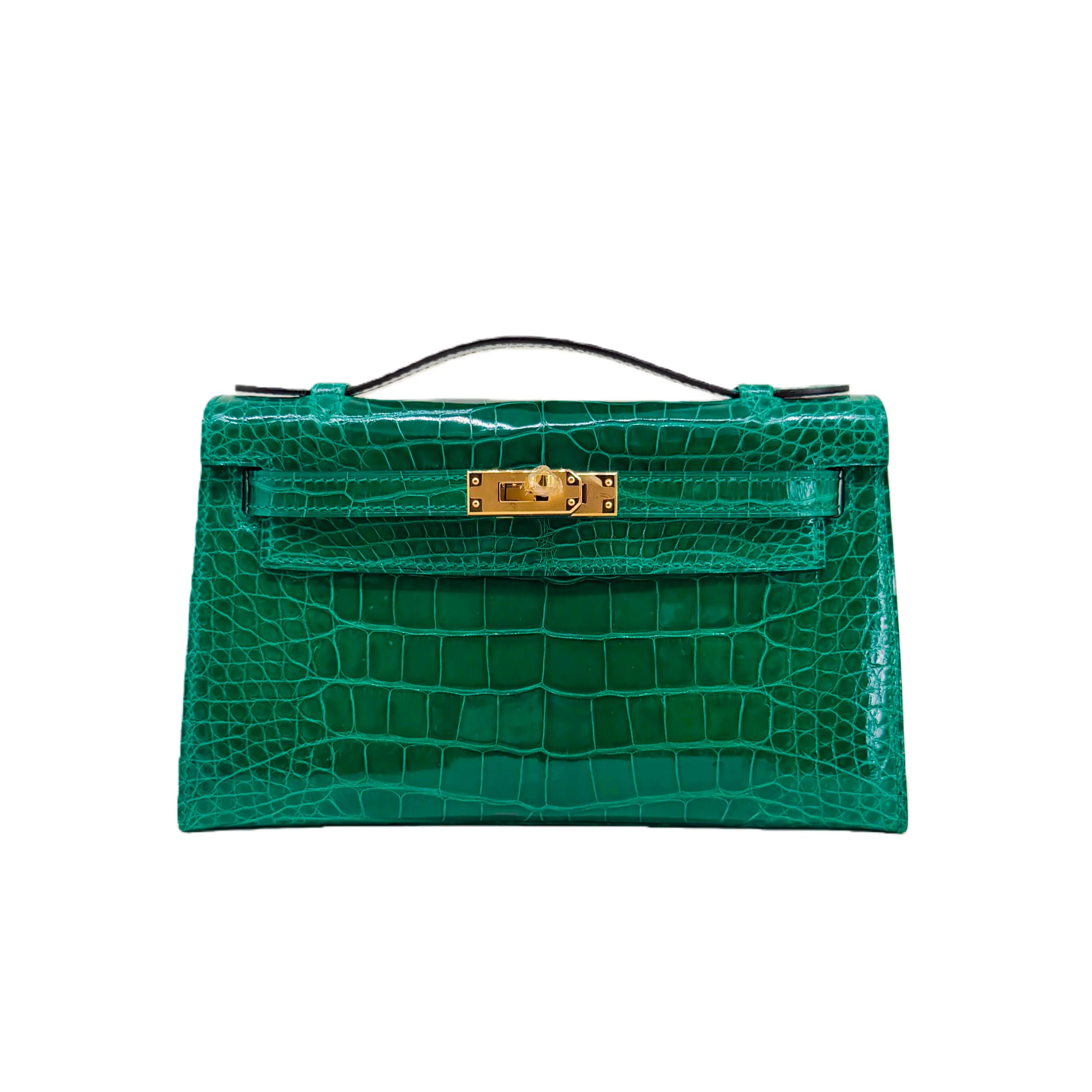 MK I 22 Emerald Green Lisse Alligator Gold Hardware