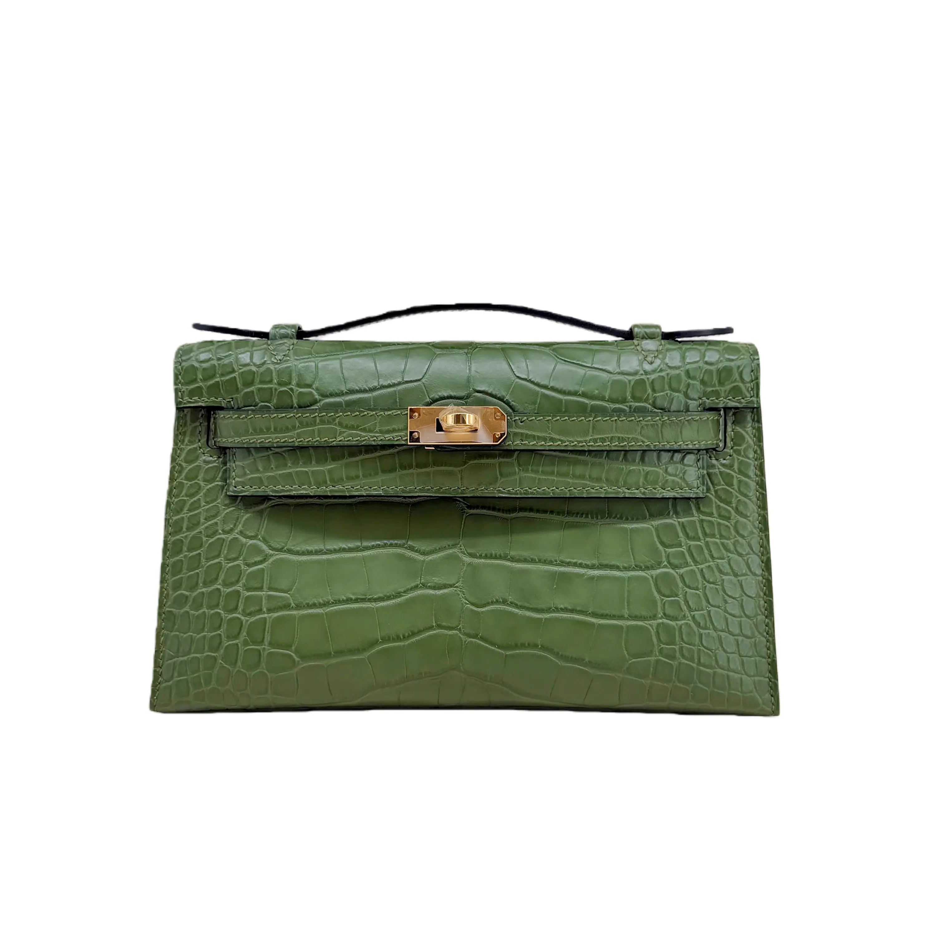 MK I 22 Vert Olive Matte Alligator Gold Hardware