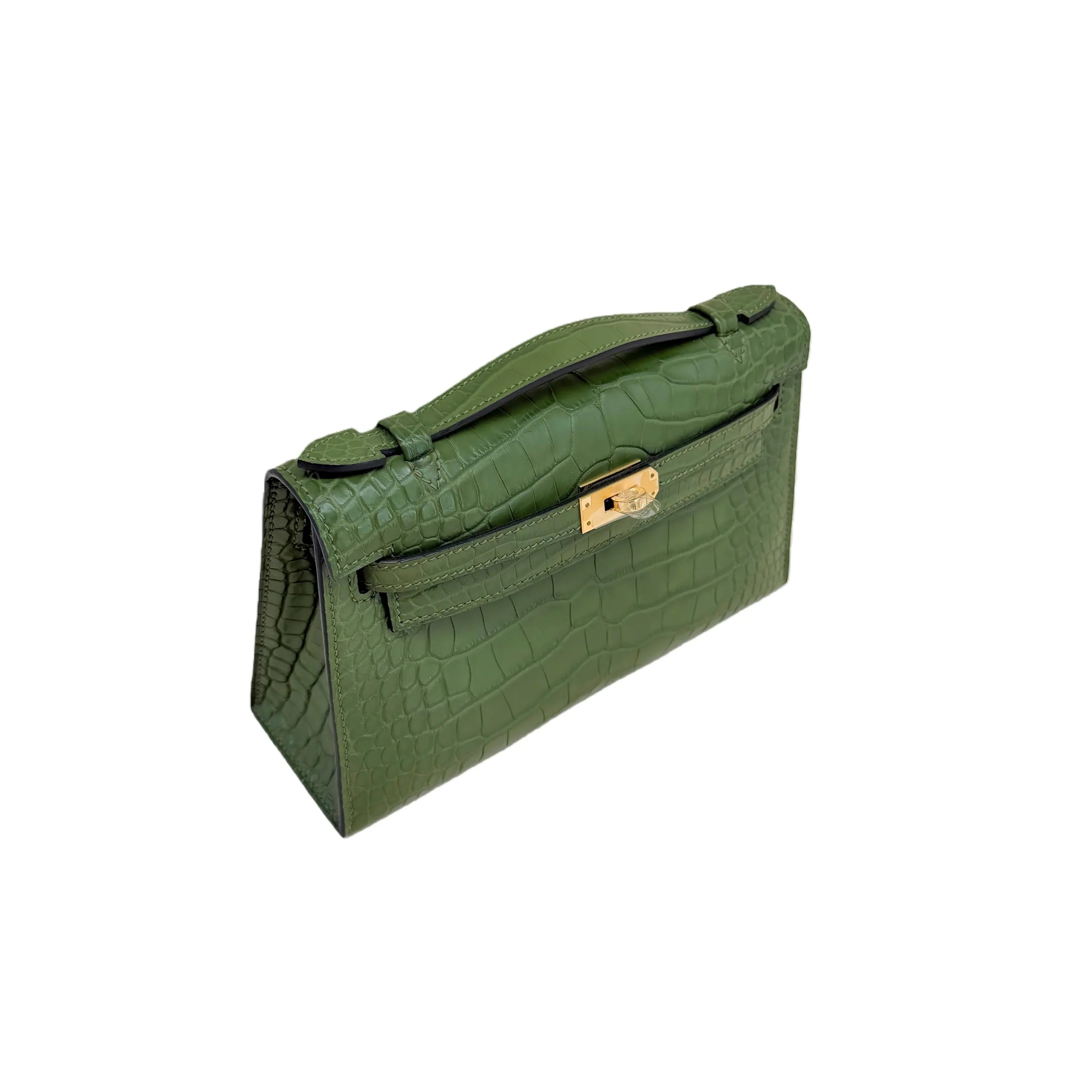 MK I 22 Vert Olive Matte Alligator Gold Hardware