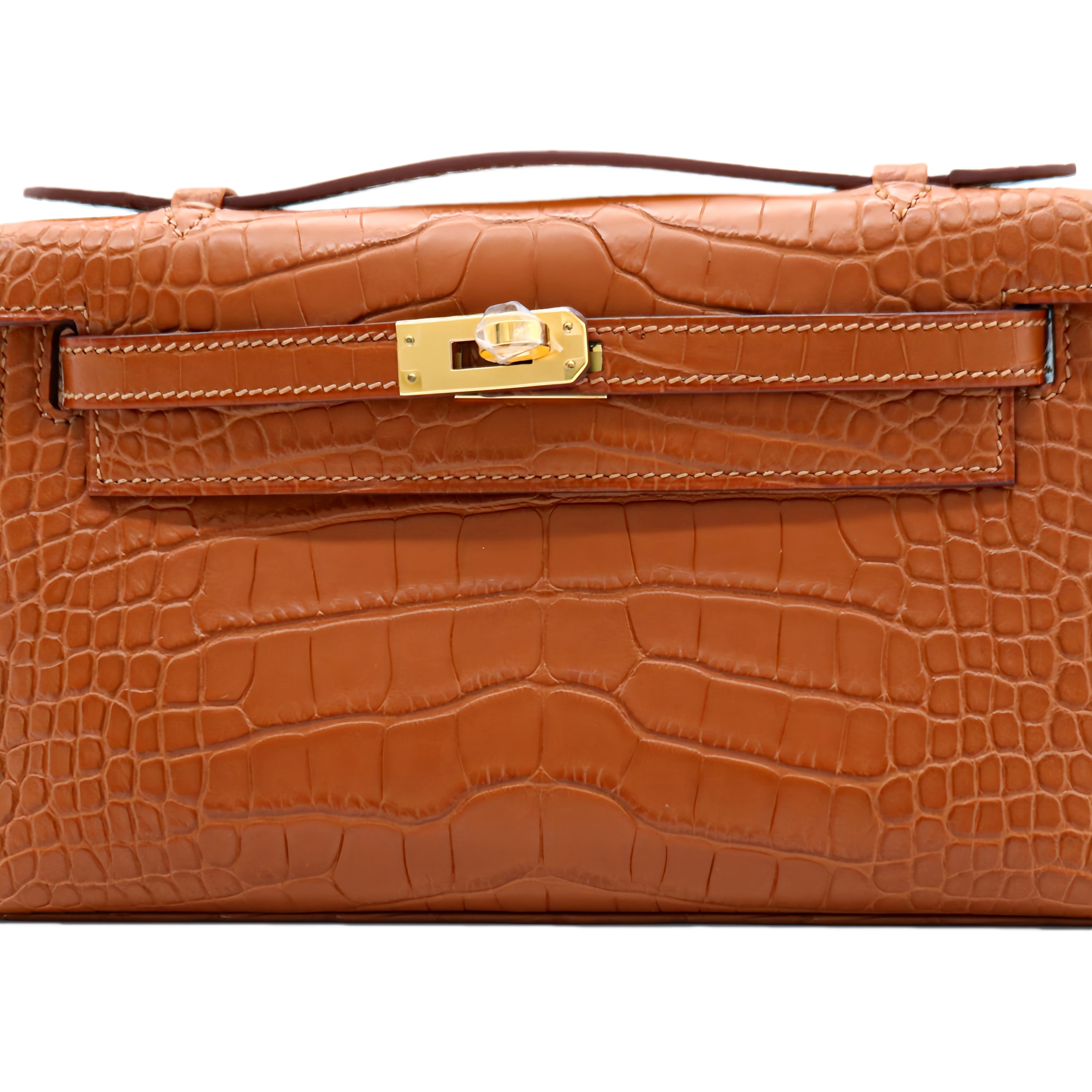 MK I 22 Matte Alligator Handbag Cognac