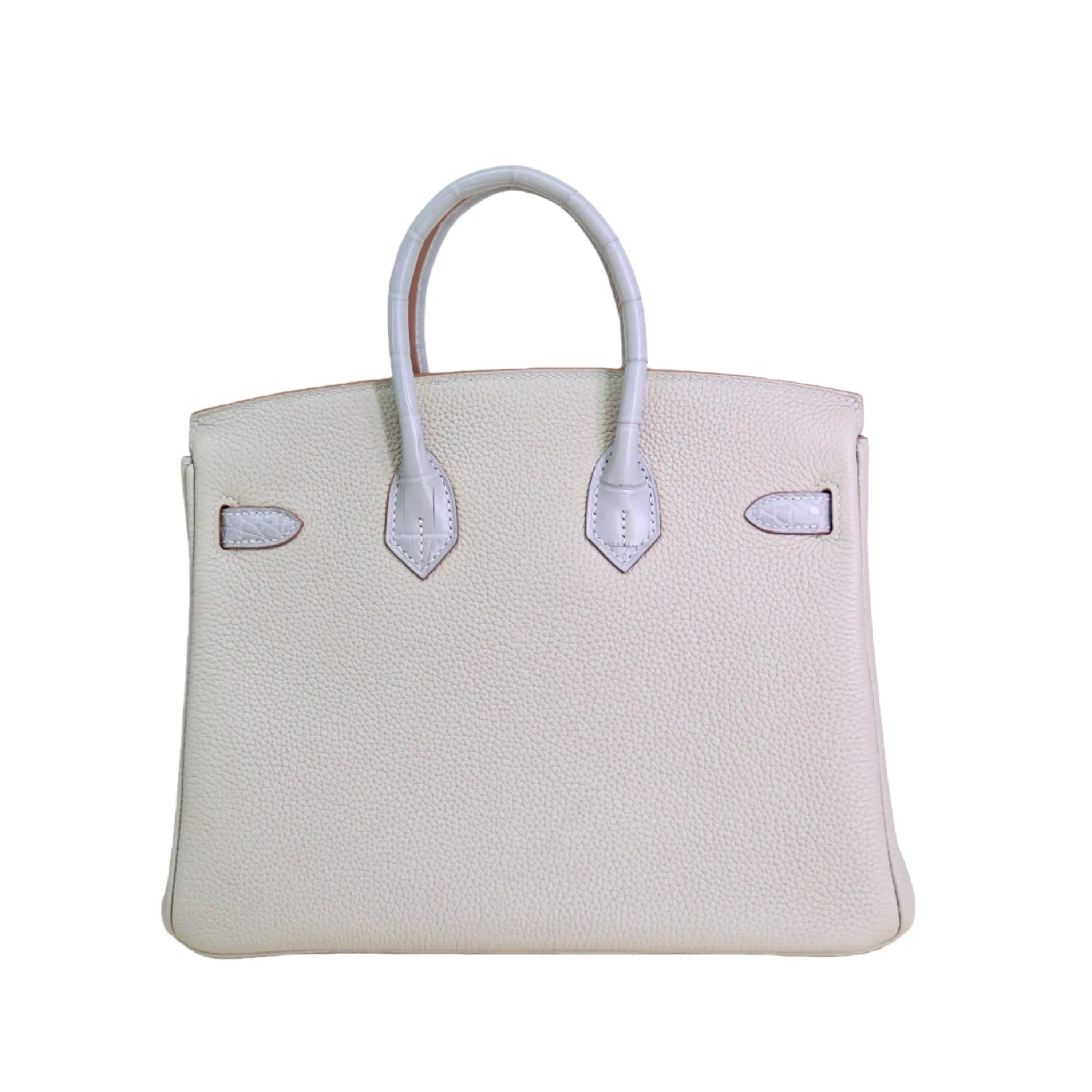 BK 25 Alligator mississippiensis & Togo Calfskin in Gris Neige