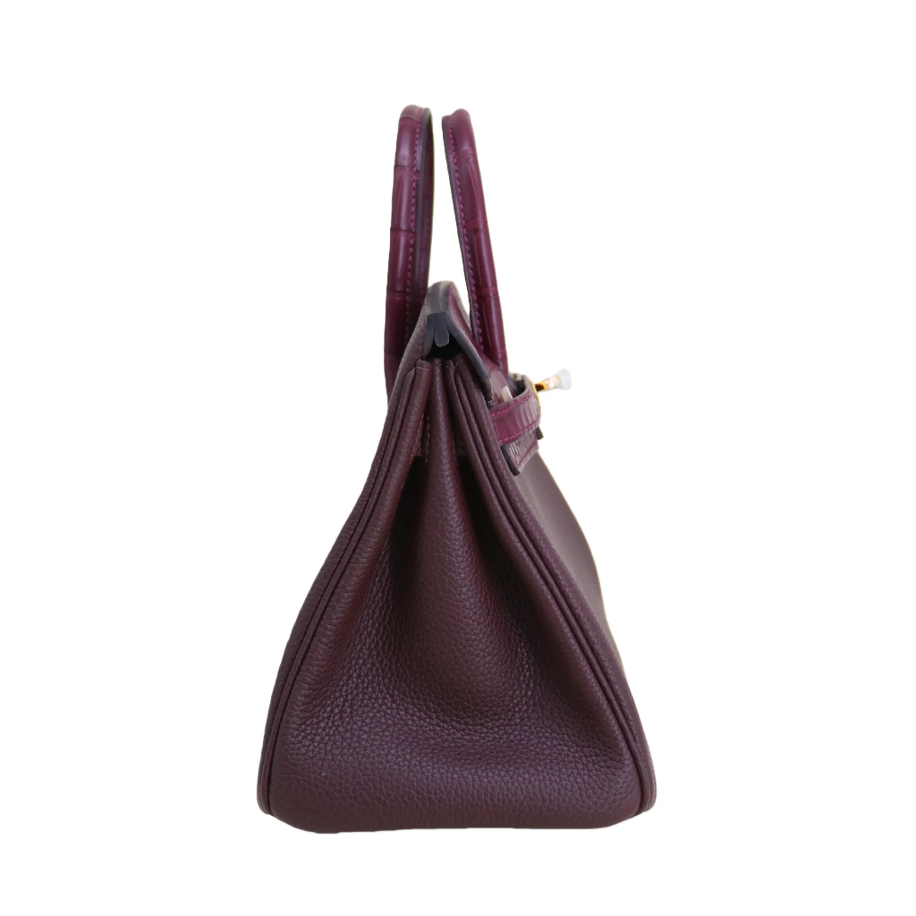 BK 25 Alligator mississippiensis & Togo Calfskin in Deep Burgundy