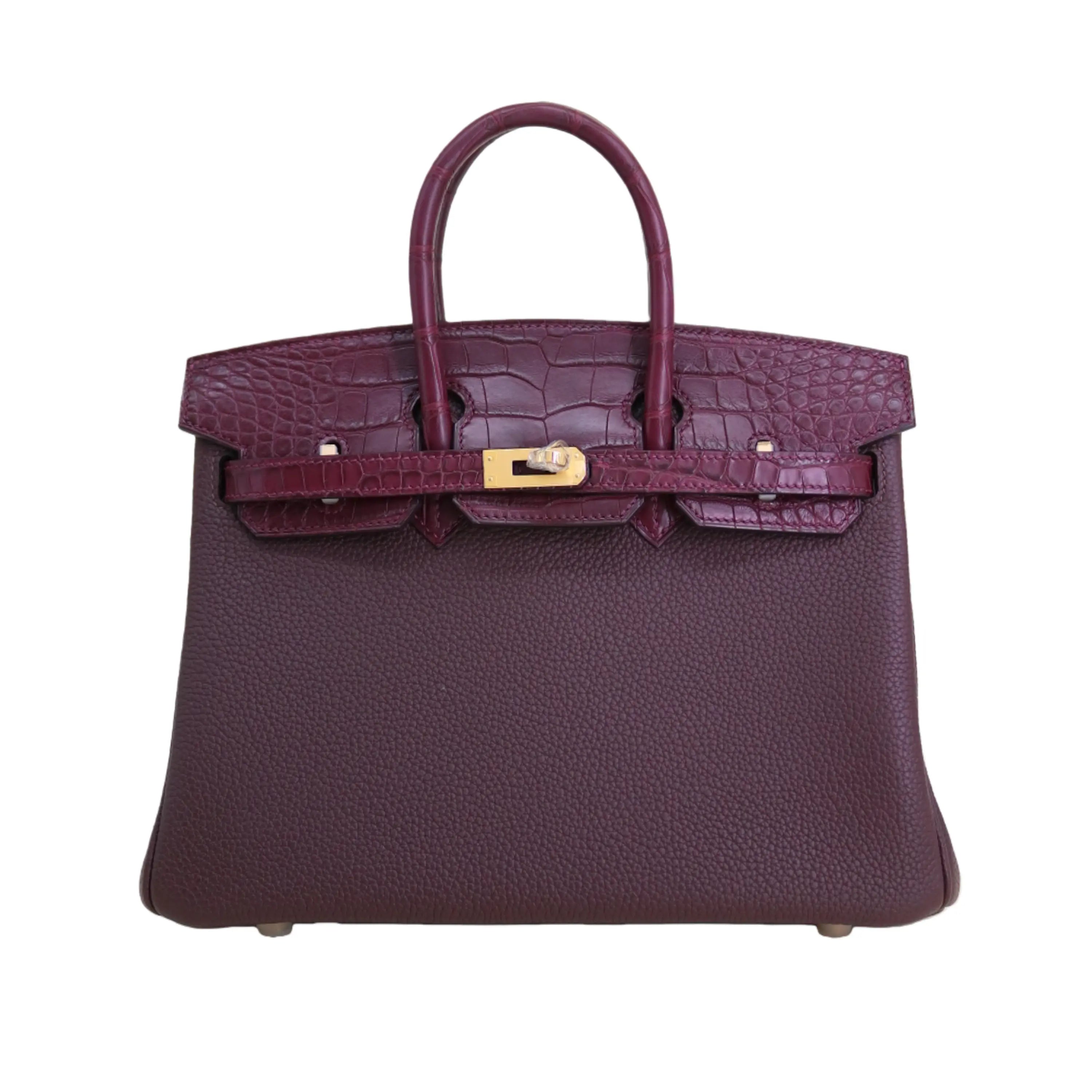 BK 25 Alligator mississippiensis & Togo Calfskin in Deep Burgundy