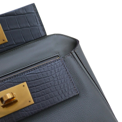 2424 Bag Matte Alligator and Evercolor Calfskin Bleu Tempête